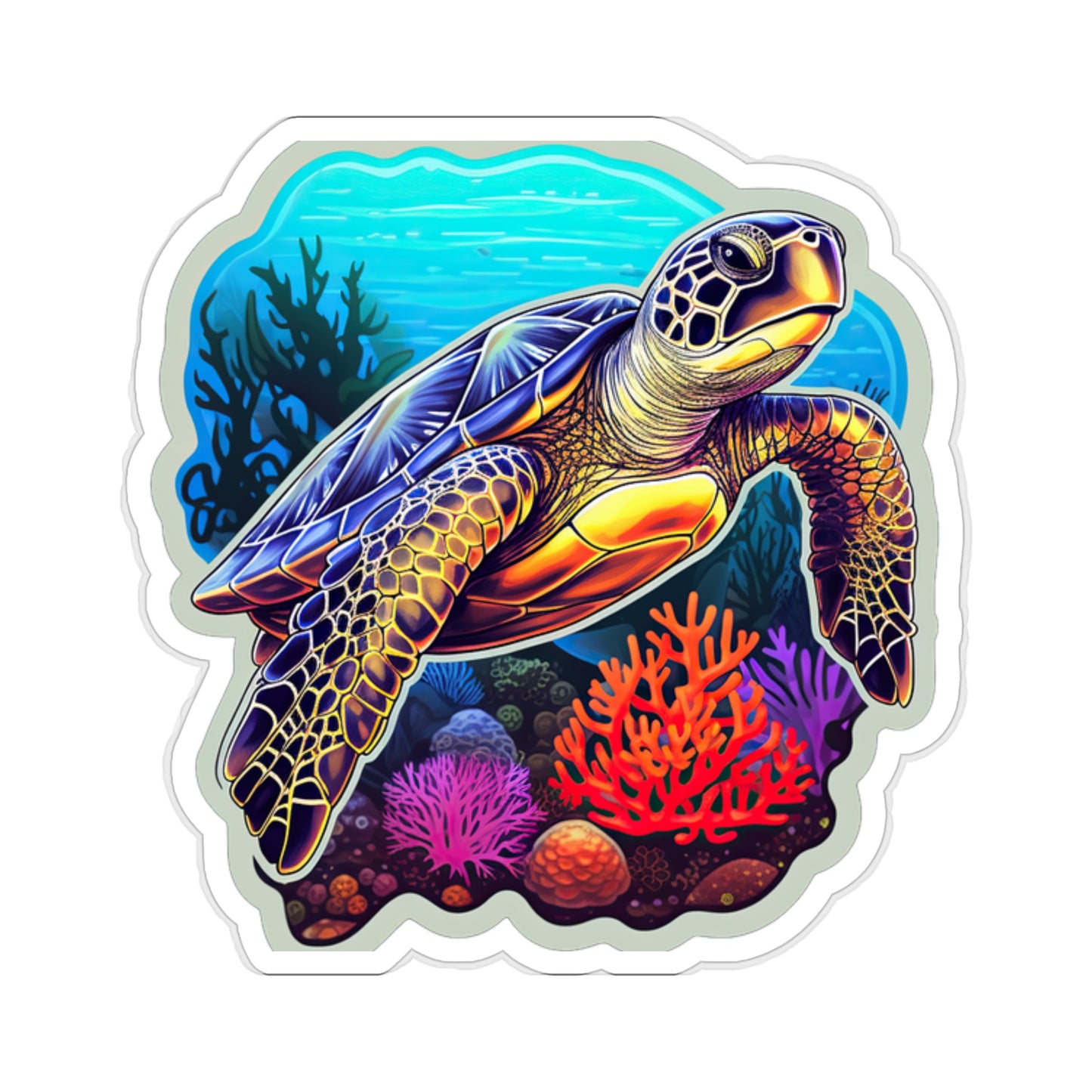 Reef Rhapsody: Hawksbill Turtle Sticker