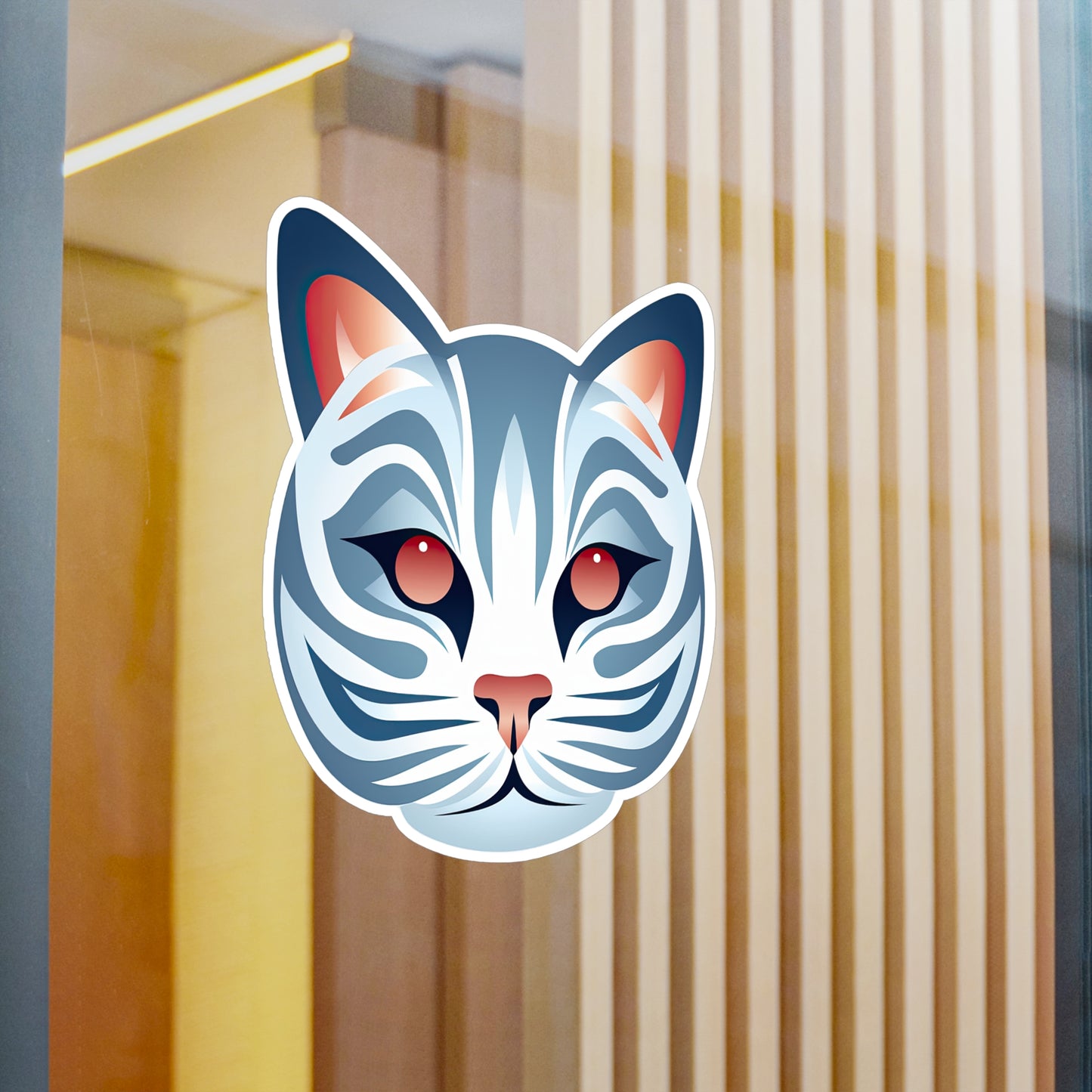 Whimsical White Kitty Sticker