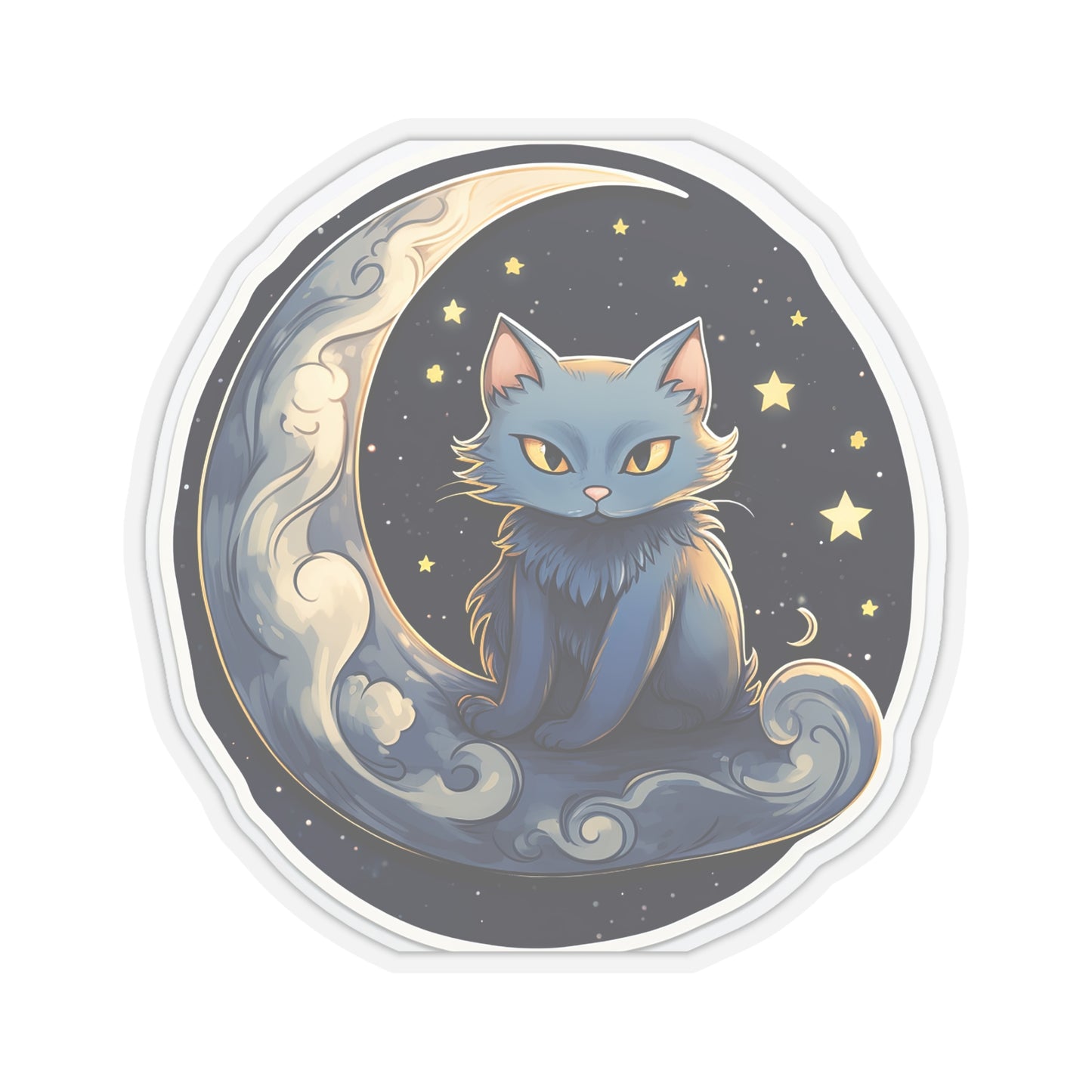 Whiskers in the Night Sticker