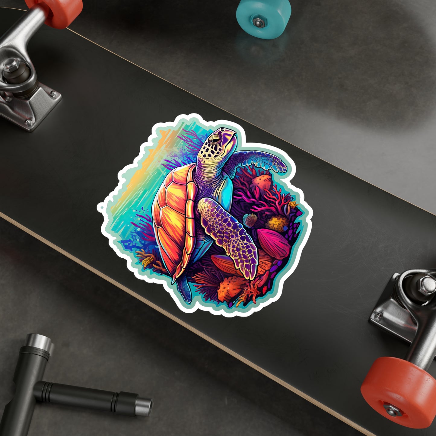 Hawksbill Haven: Coral Reef Anime Sticker