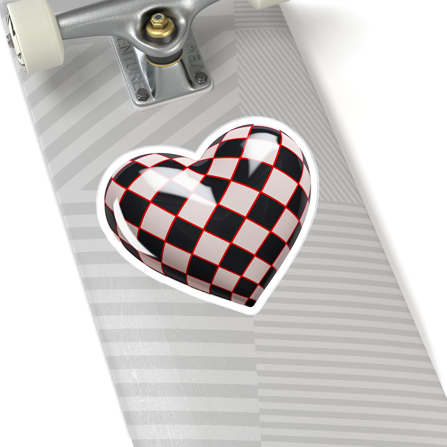 Love in Check: Heart Checkered Sticker