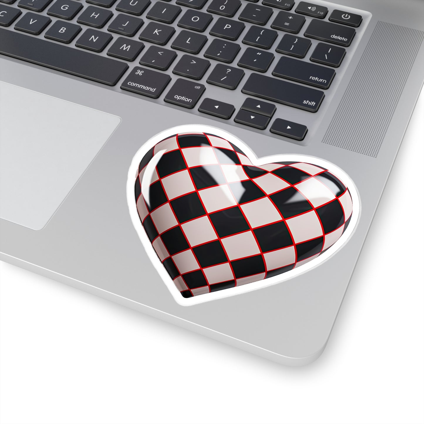 Love in Check: Heart Checkered Sticker