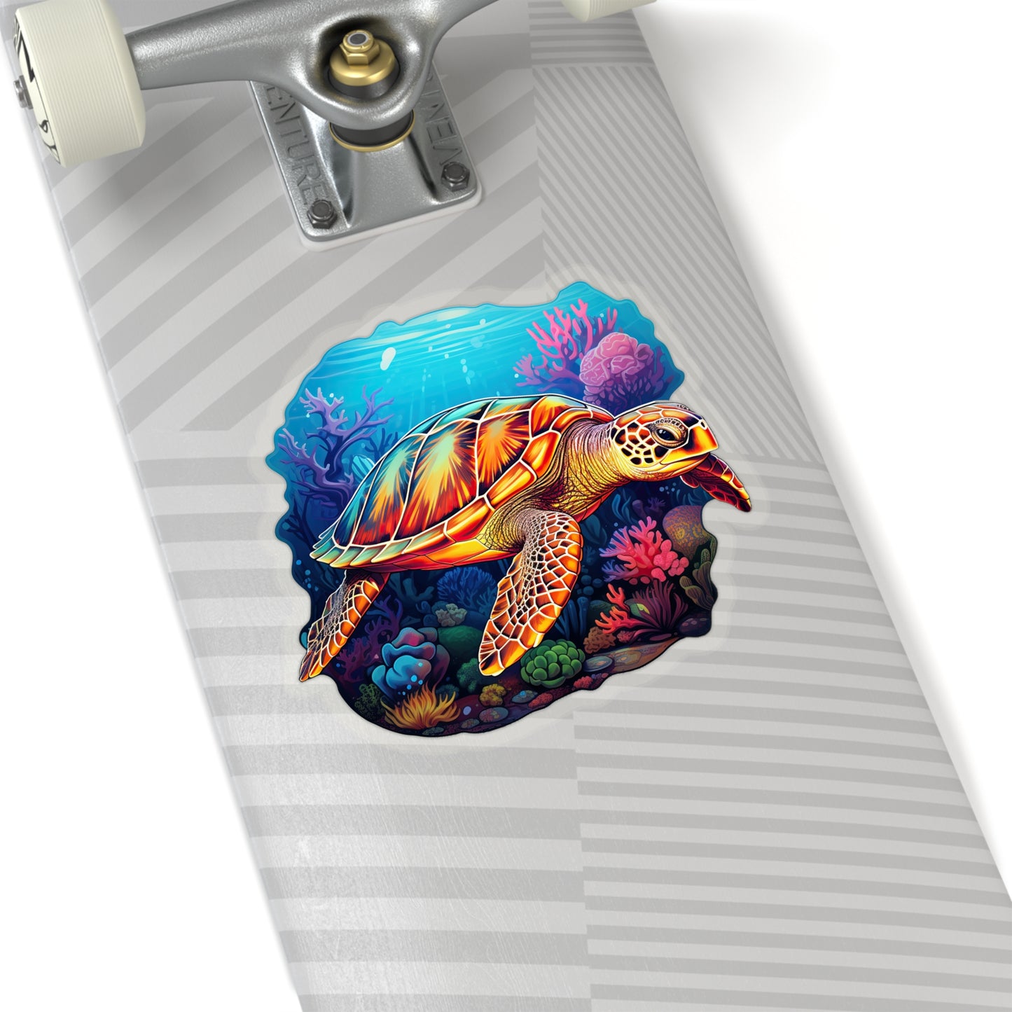 Hawksbill Harmony at Coral Reef Sticker.