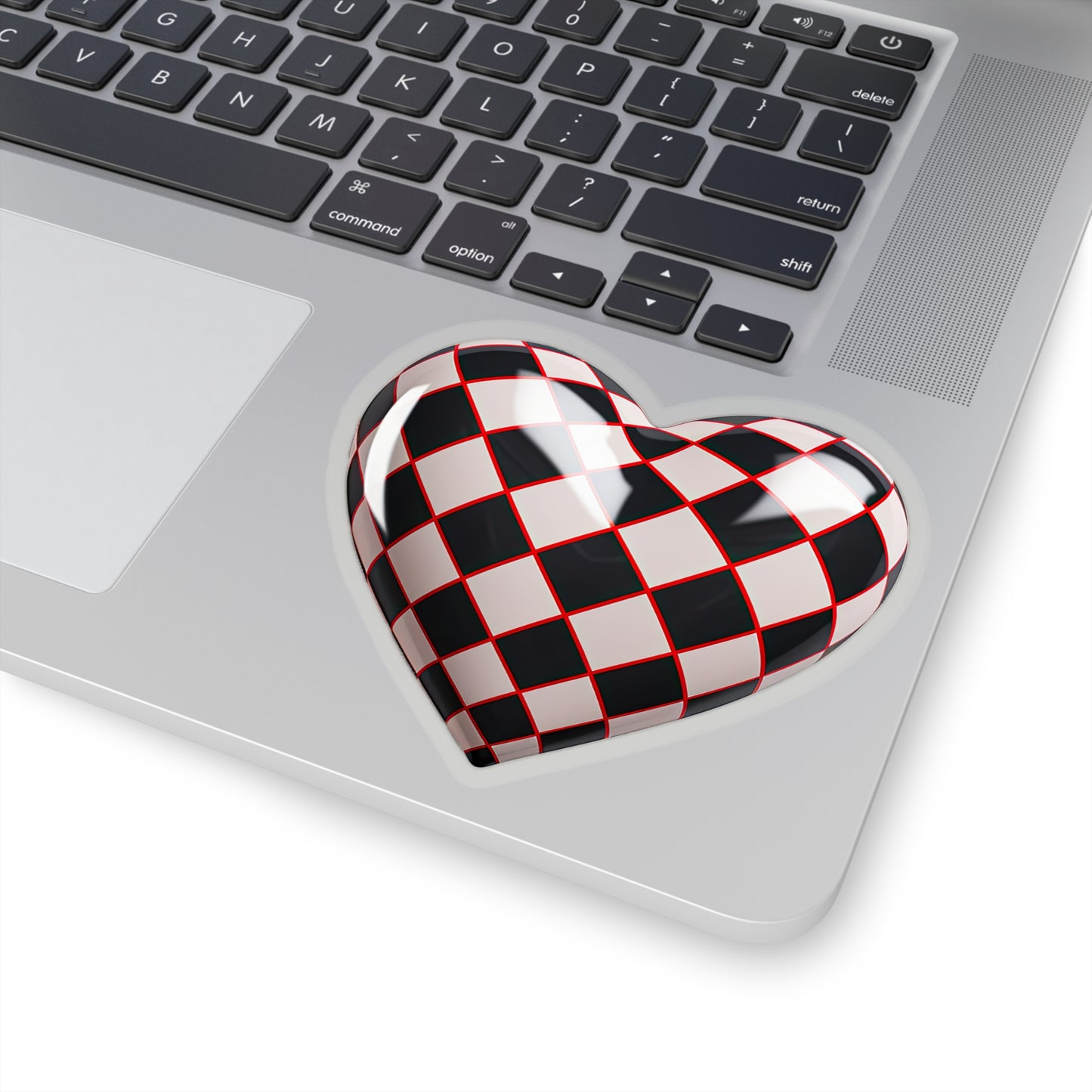 Love in Check: Heart Checkered Sticker