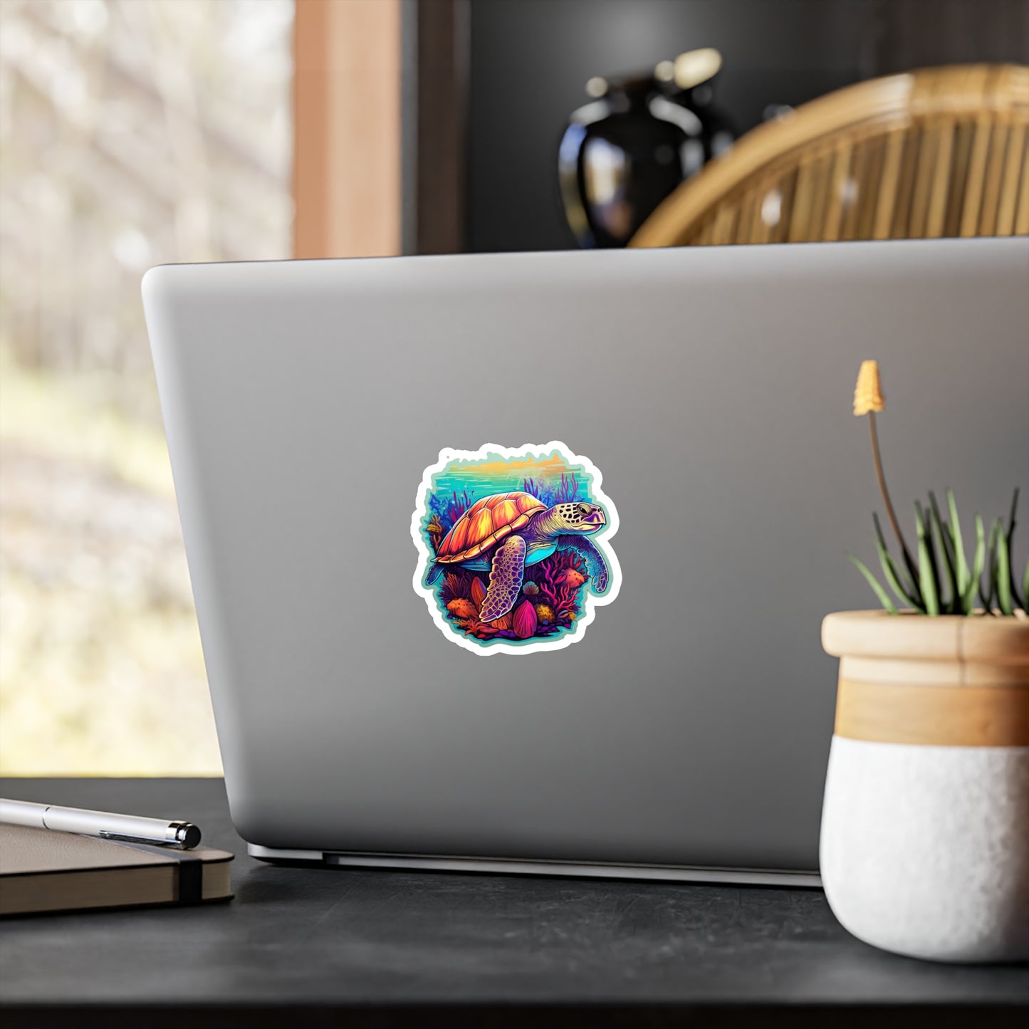 Hawksbill Haven: Coral Reef Anime Sticker