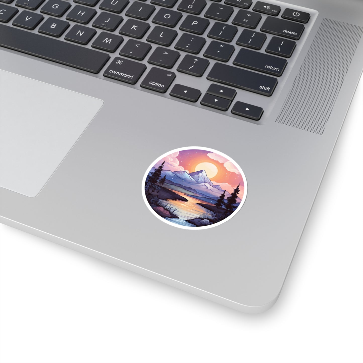 Serene Sunrise Mountain Sticker