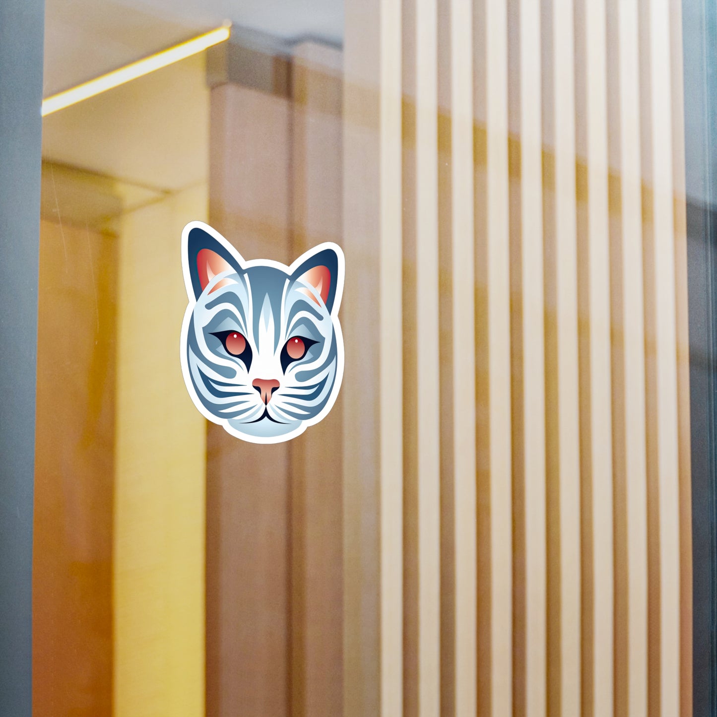 Whimsical White Kitty Sticker