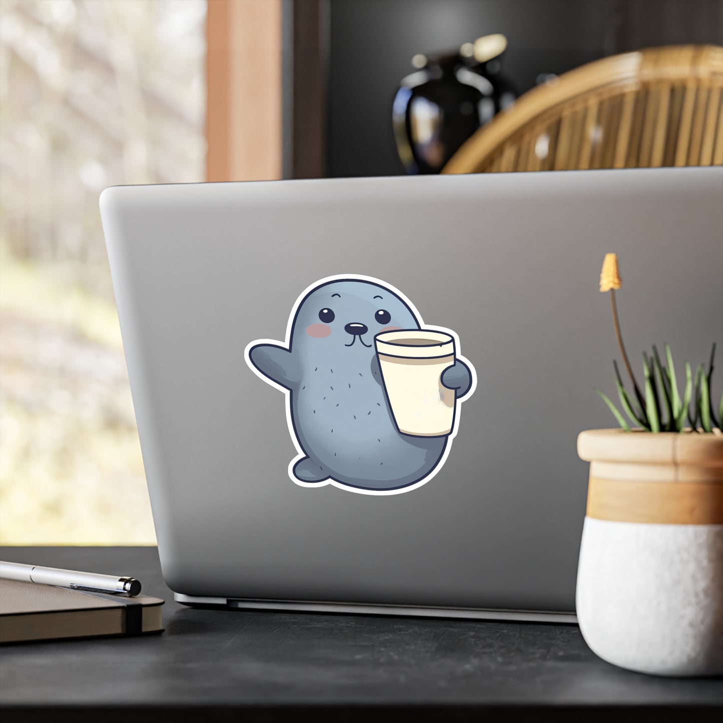 Adorable Clapping Seal Sticker - Perfect for Coffee Lovers | Buy Cute Seal Coffee Sticker Now!