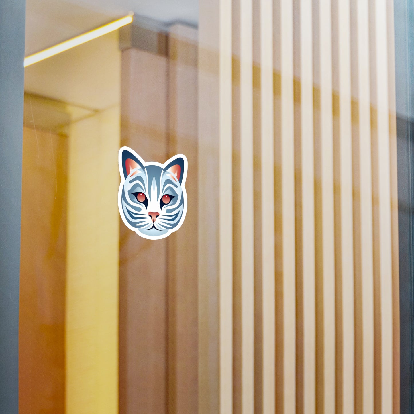 Whimsical White Kitty Sticker