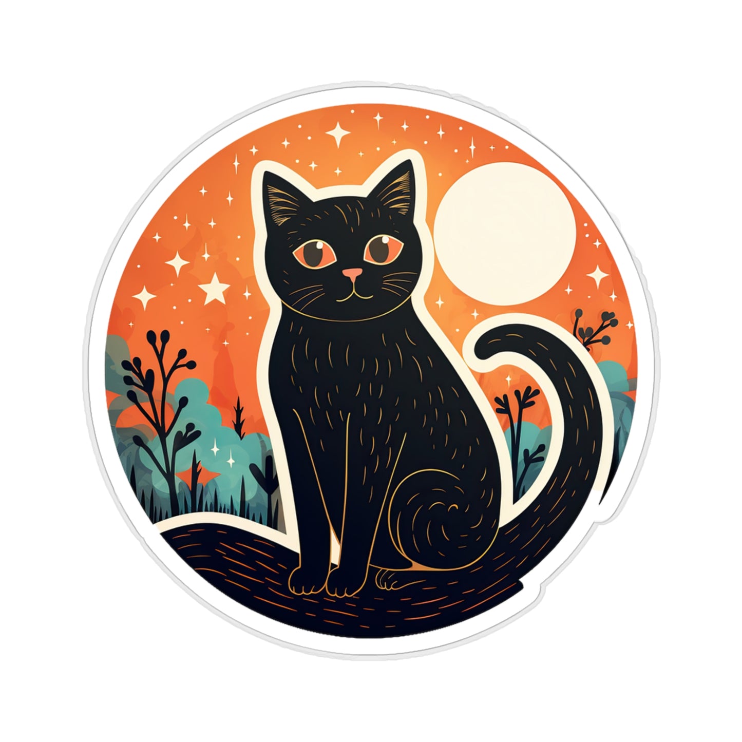 Moonlit Meow Sticker