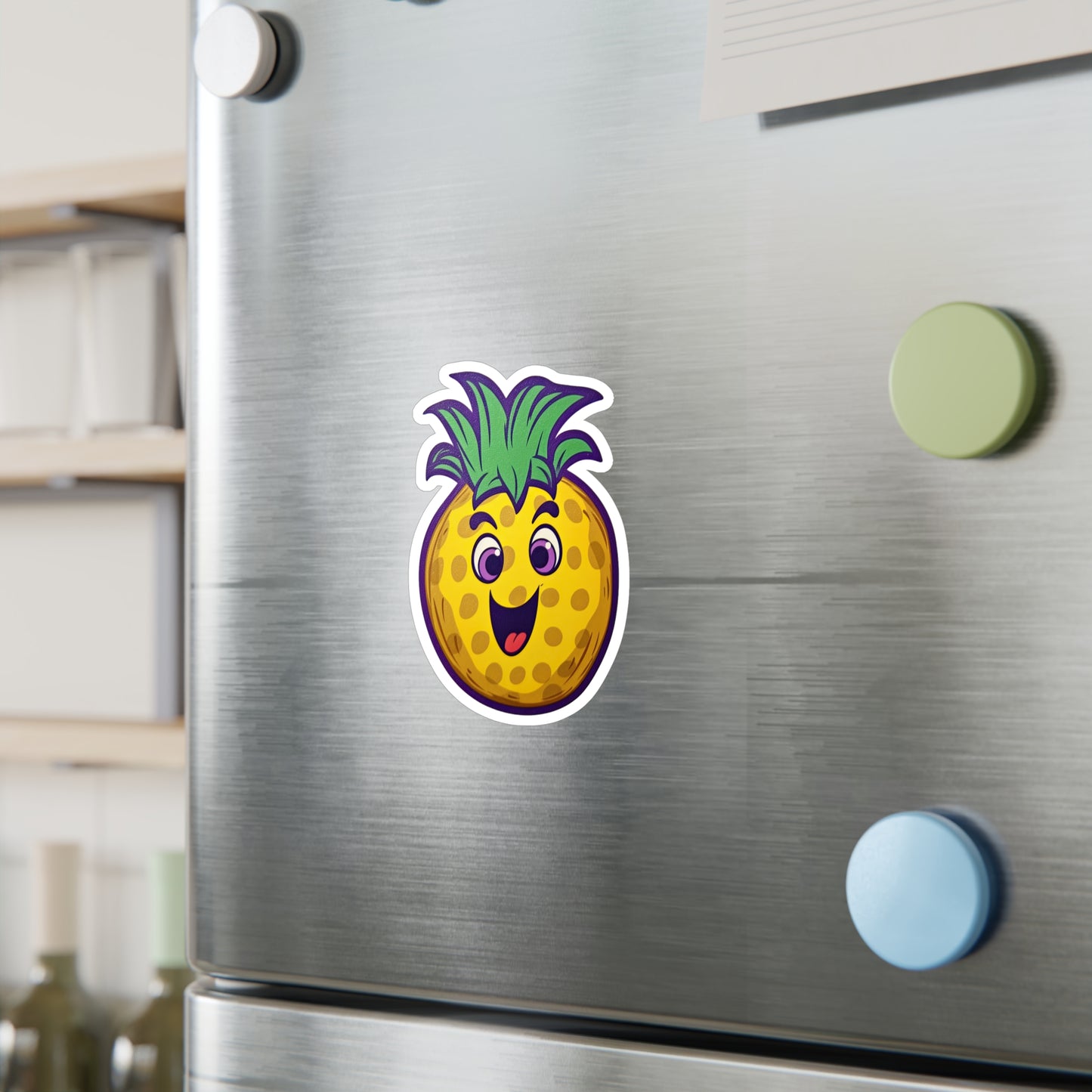 Retro Pineapple Pop: Funky Sticker