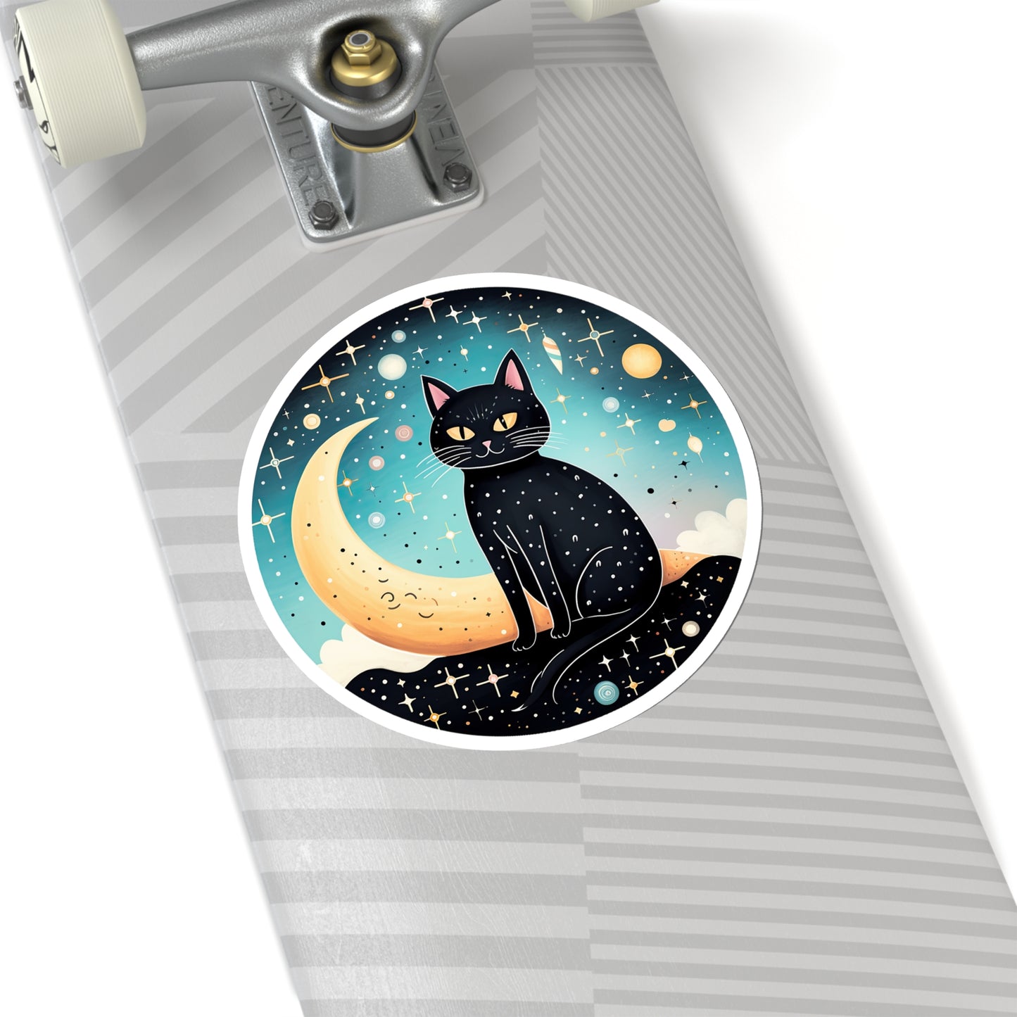 Majestic Luna Kitty on Crescent Sticker