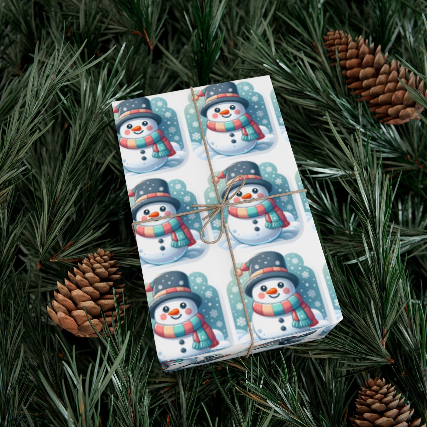 Enchanted Snowman Delight - Pastel Winter Wonderland Wrapping Paper