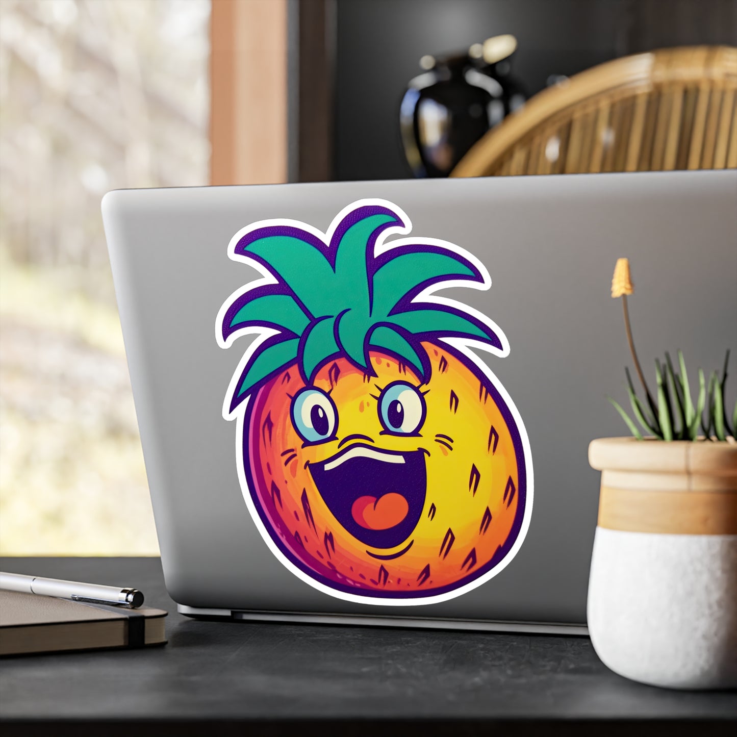 Retro Pineapple Whimsy Sticker