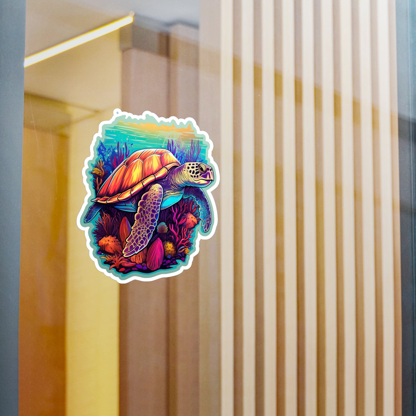 Hawksbill Haven: Coral Reef Anime Sticker