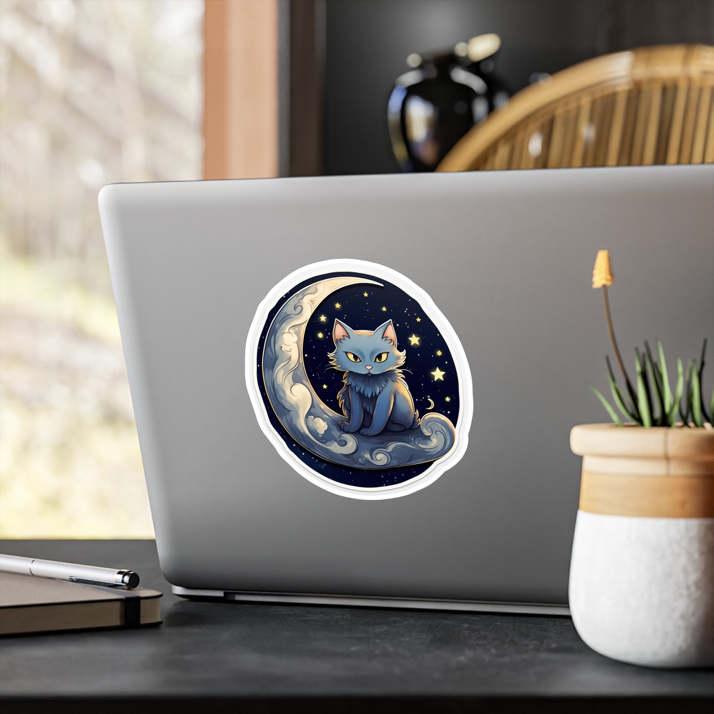 Whiskers in the Night Sticker