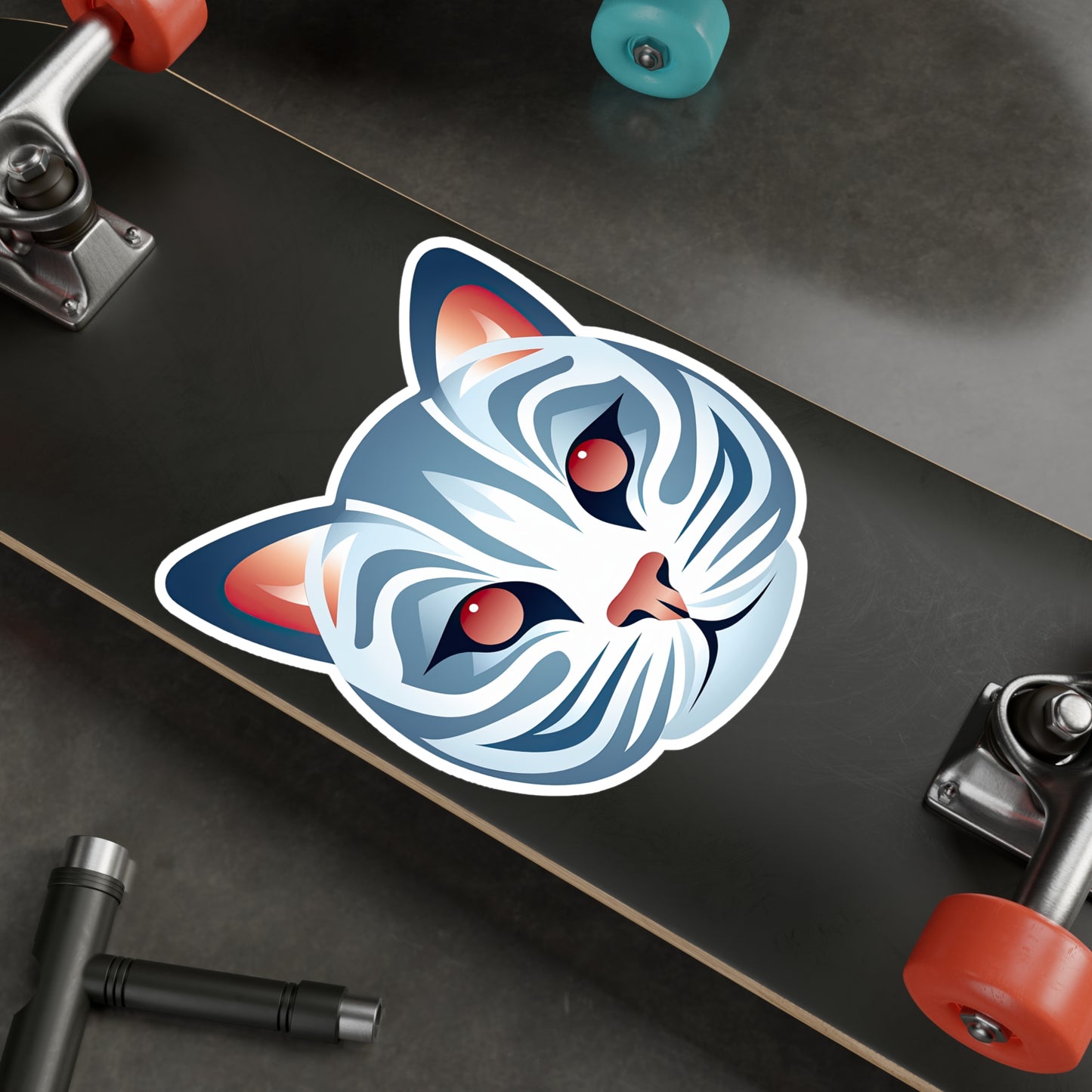 Whimsical White Kitty Sticker