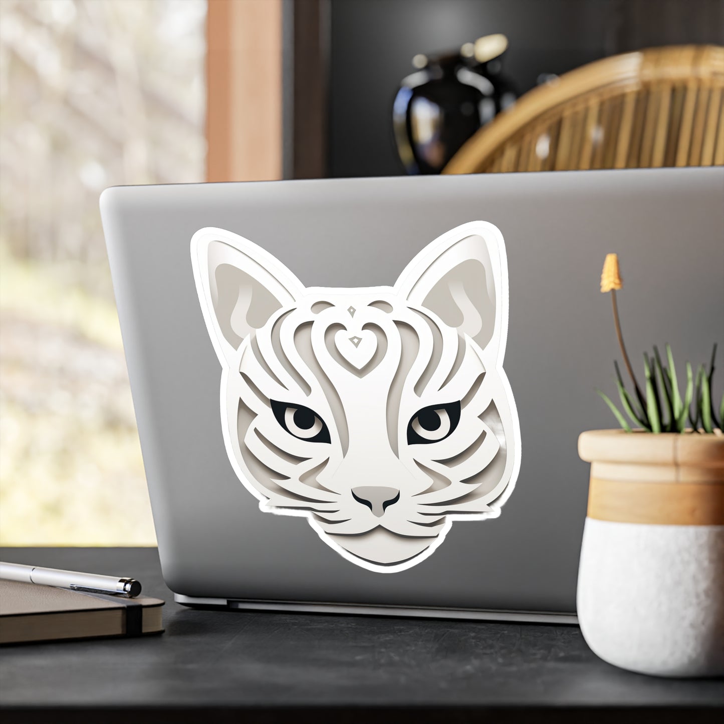 Purrfectly Adorable Cat Face Sticker