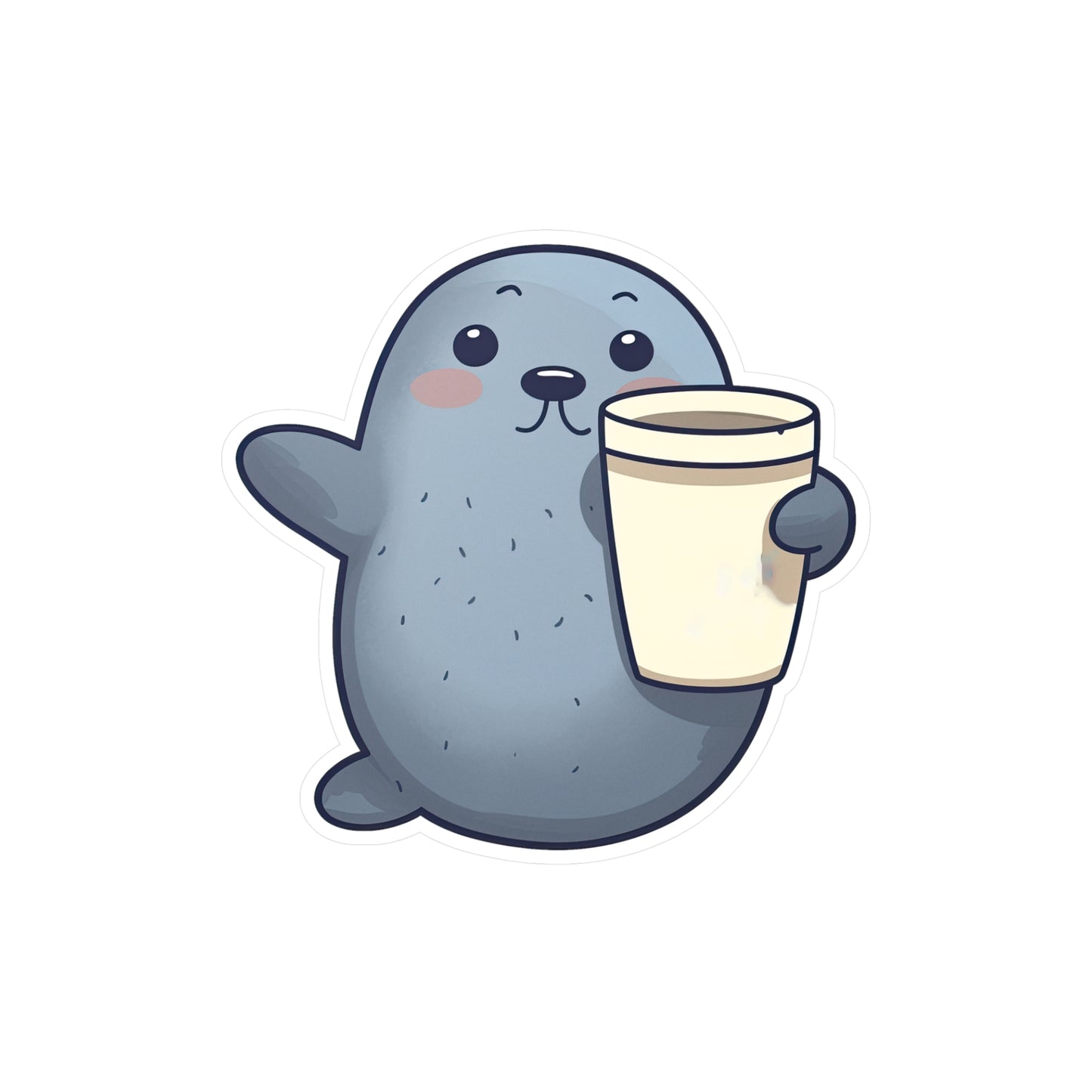 Adorable Clapping Seal Sticker - Perfect for Coffee Lovers | Buy Cute Seal Coffee Sticker Now!