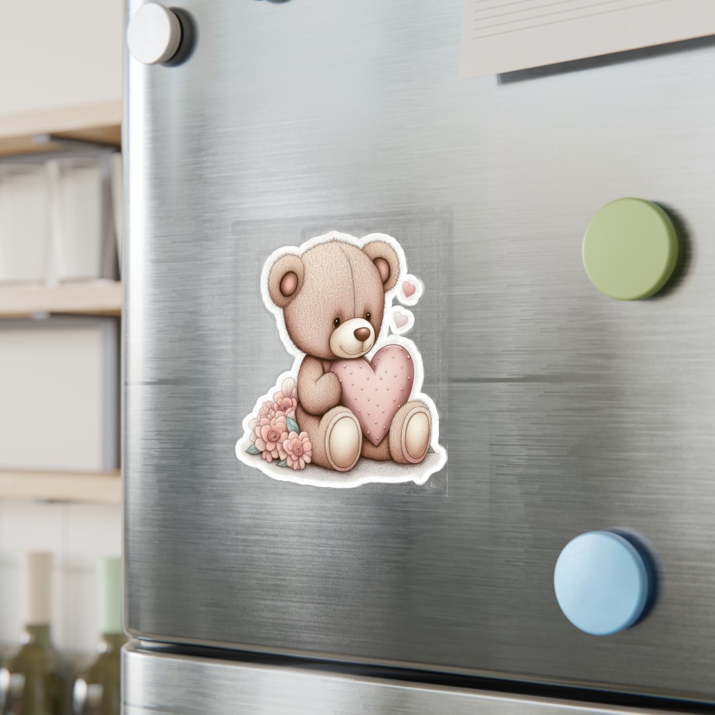 Retro Love: Cute Teddy Bear Sticker