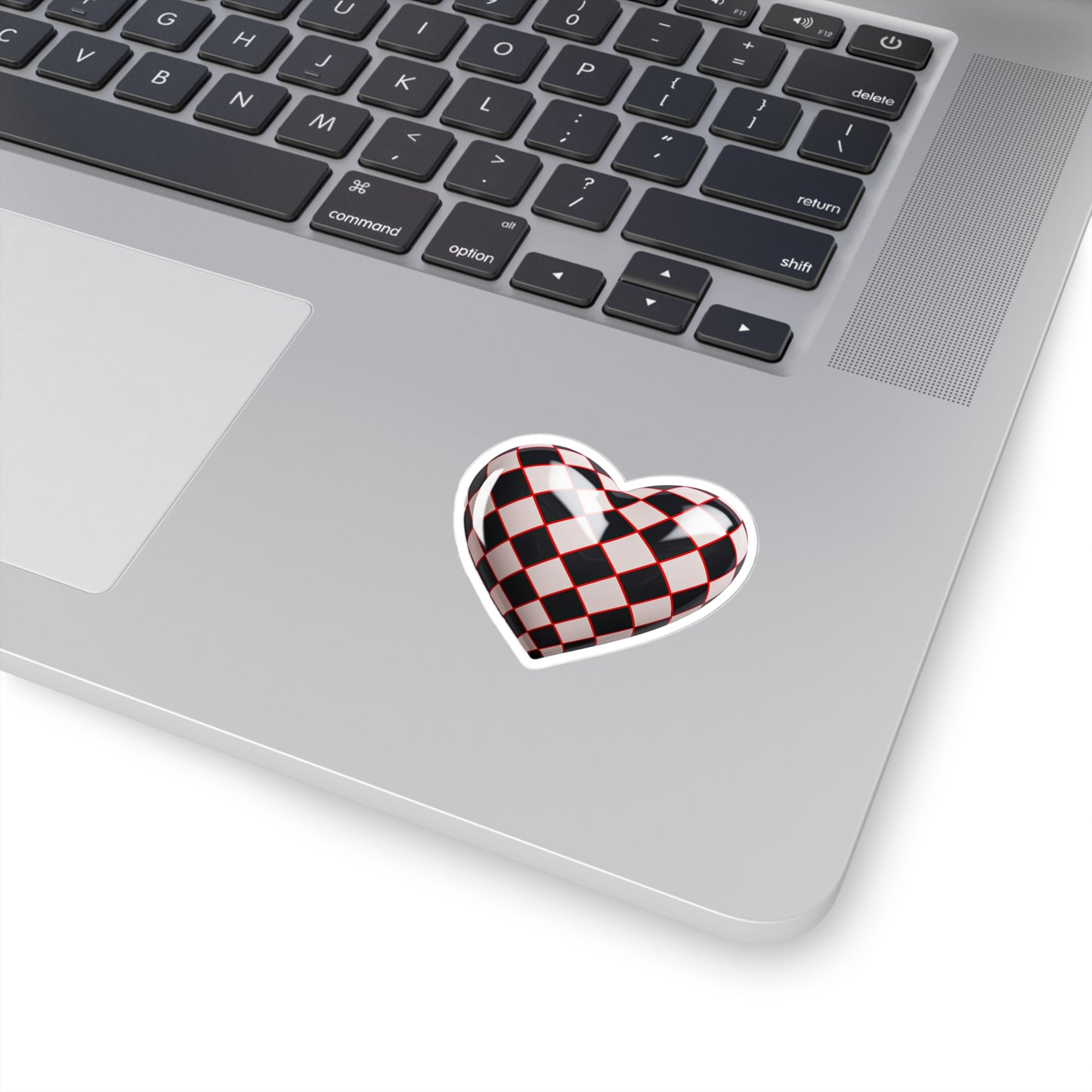 Love in Check: Heart Checkered Sticker