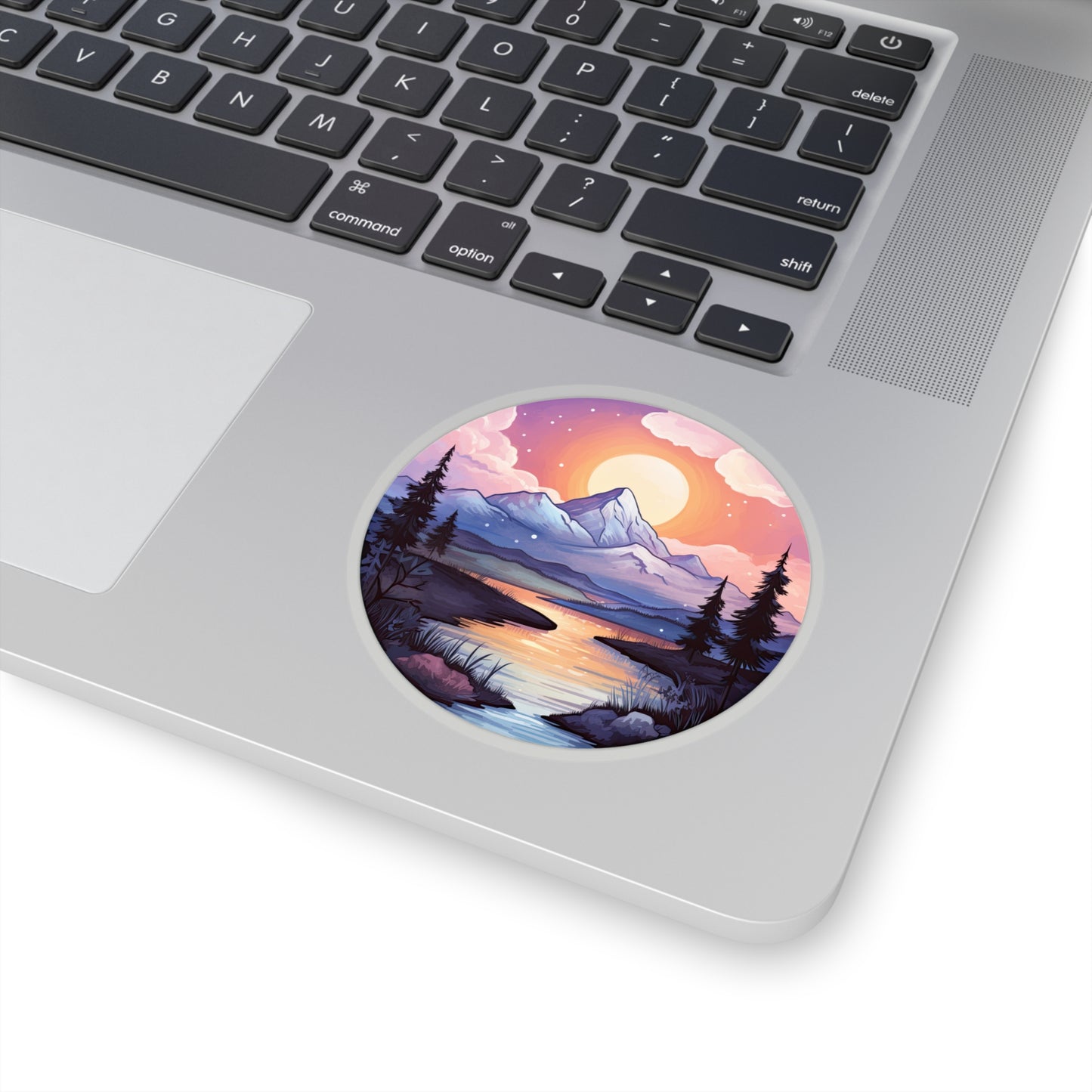 Serene Sunrise Mountain Sticker