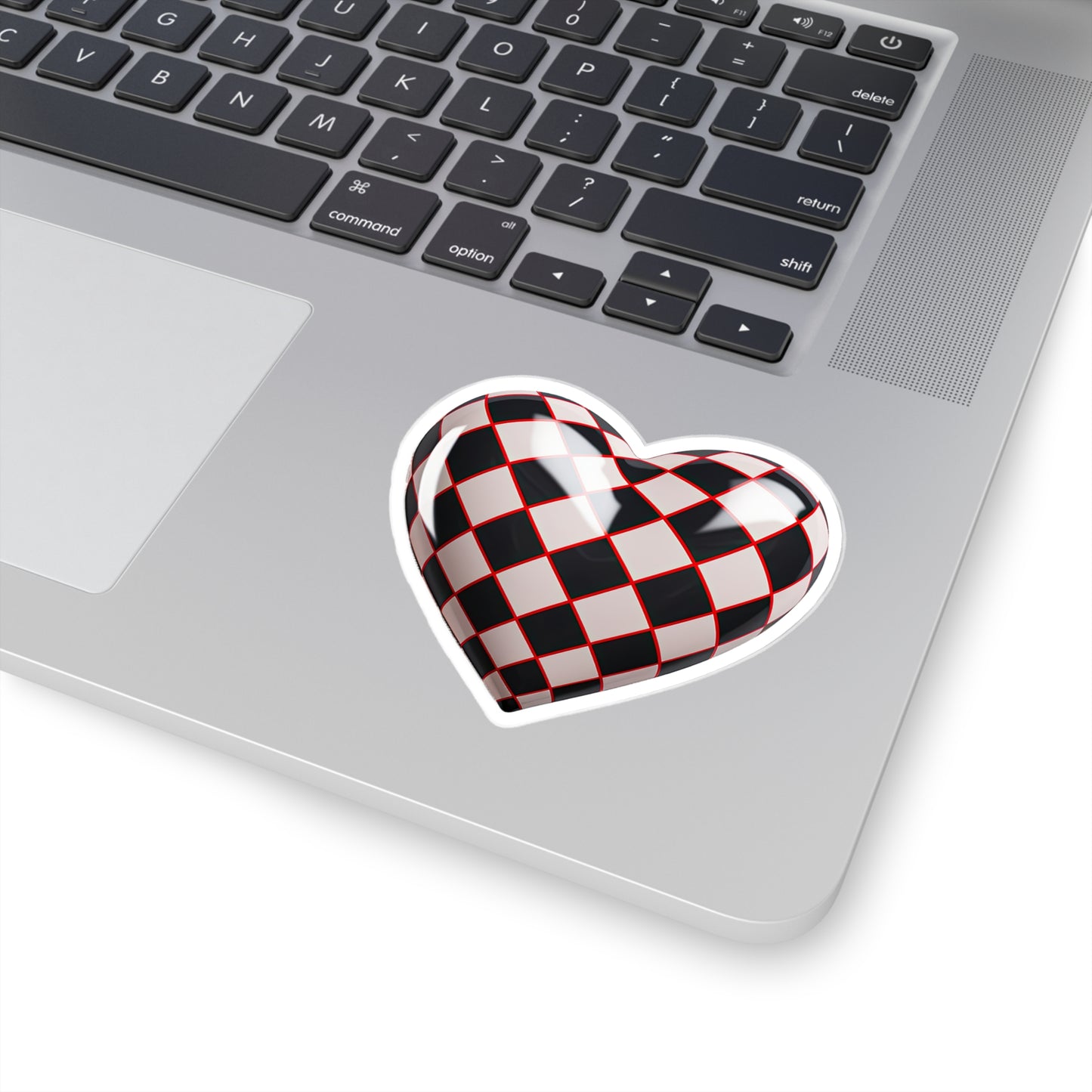 Love in Check: Heart Checkered Sticker