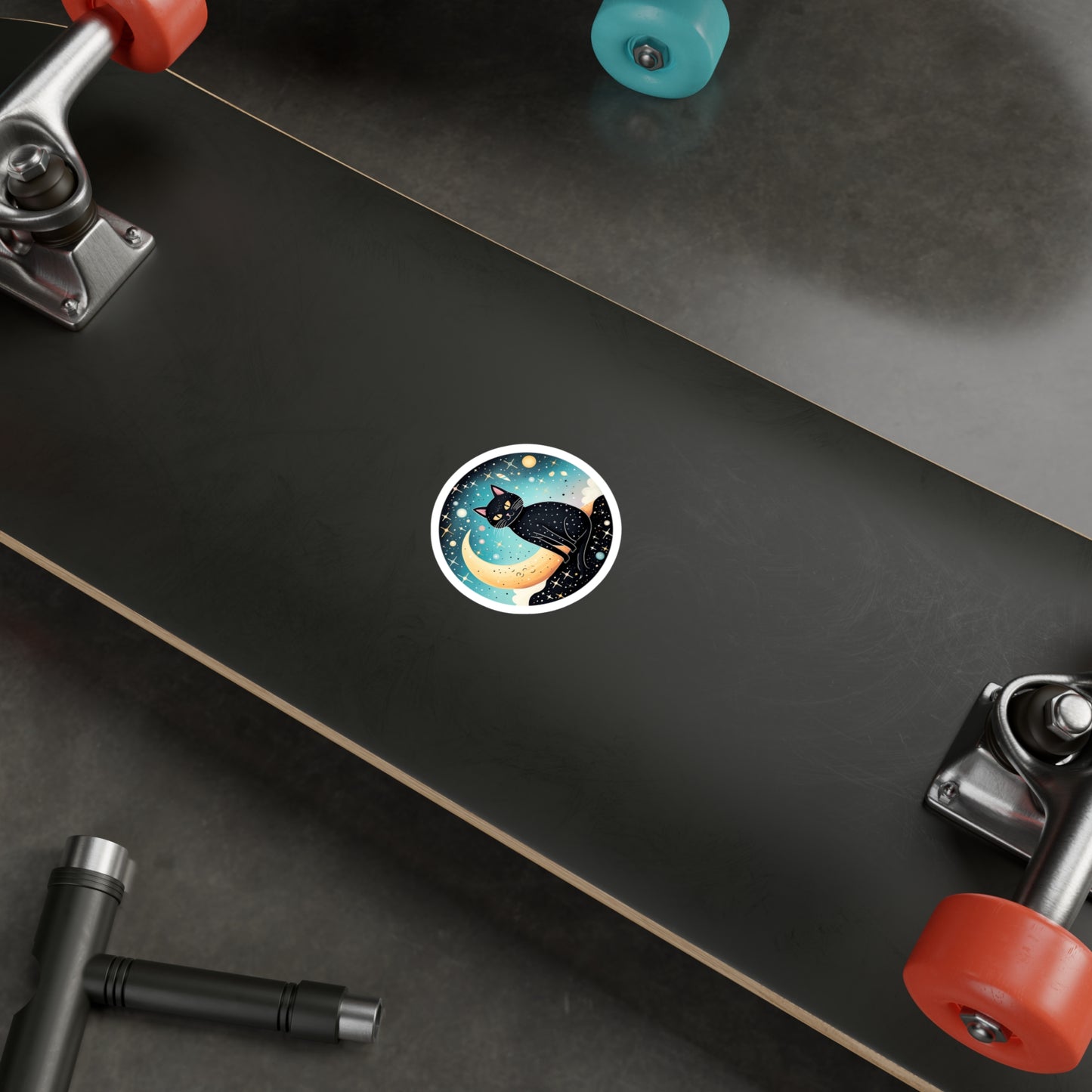 Majestic Luna Kitty on Crescent Sticker