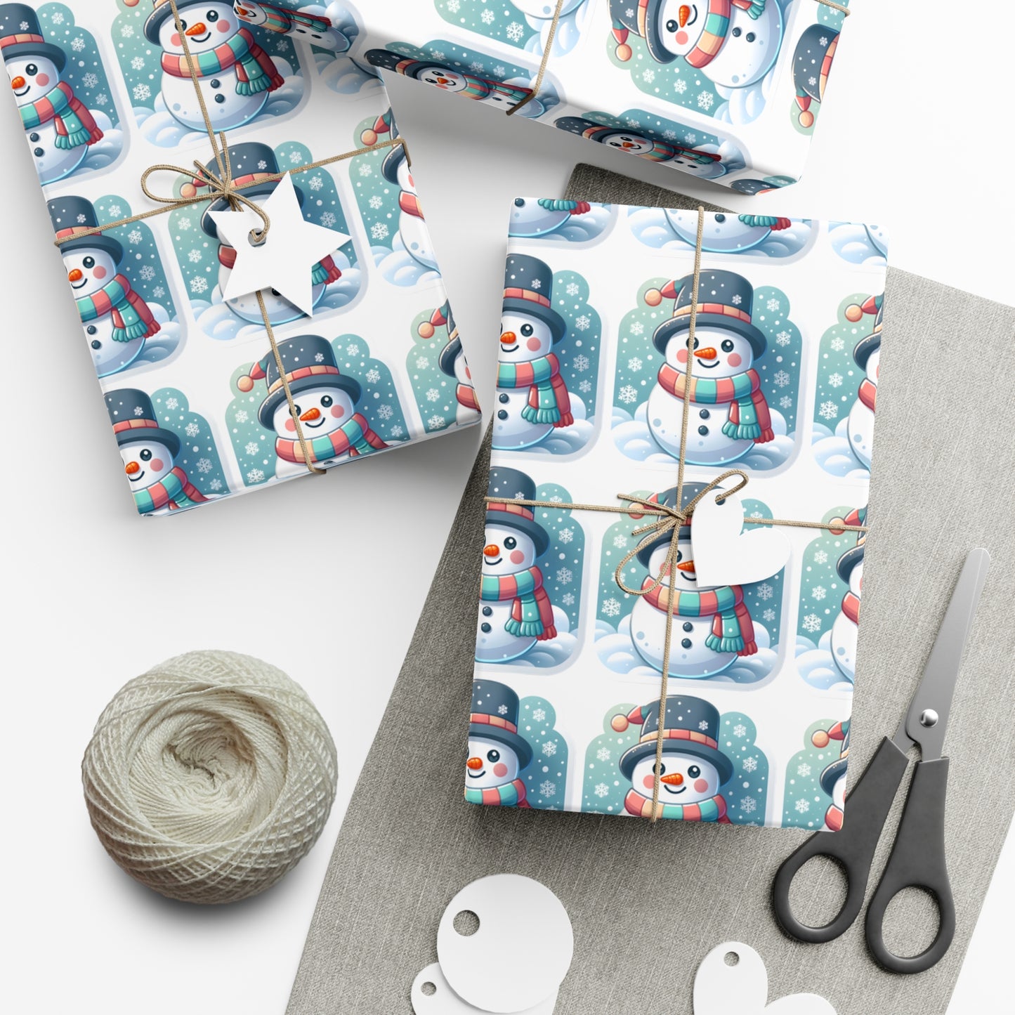 Enchanted Snowman Delight - Pastel Winter Wonderland Wrapping Paper