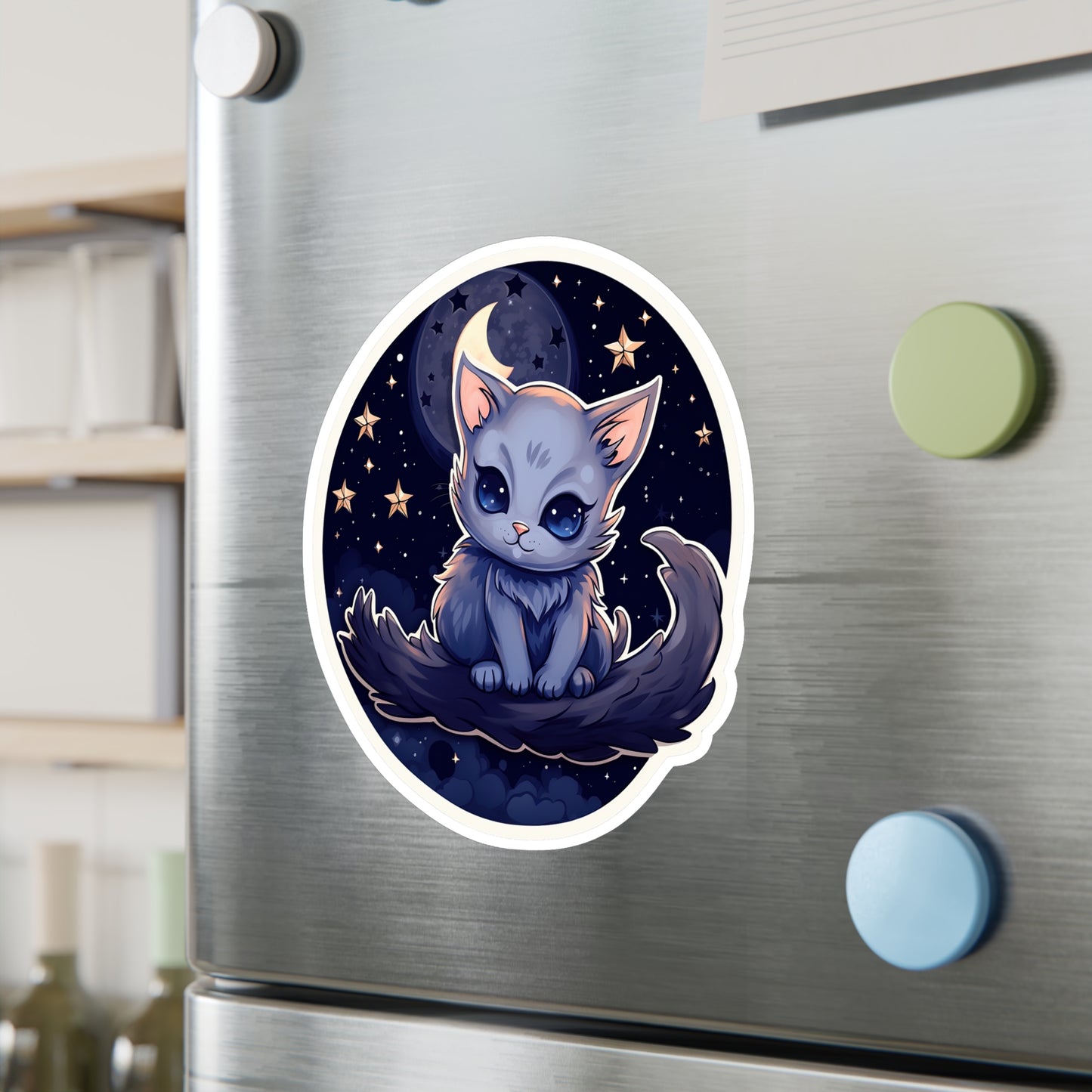 Lunar Kit-Cat on Crescent Sticker.