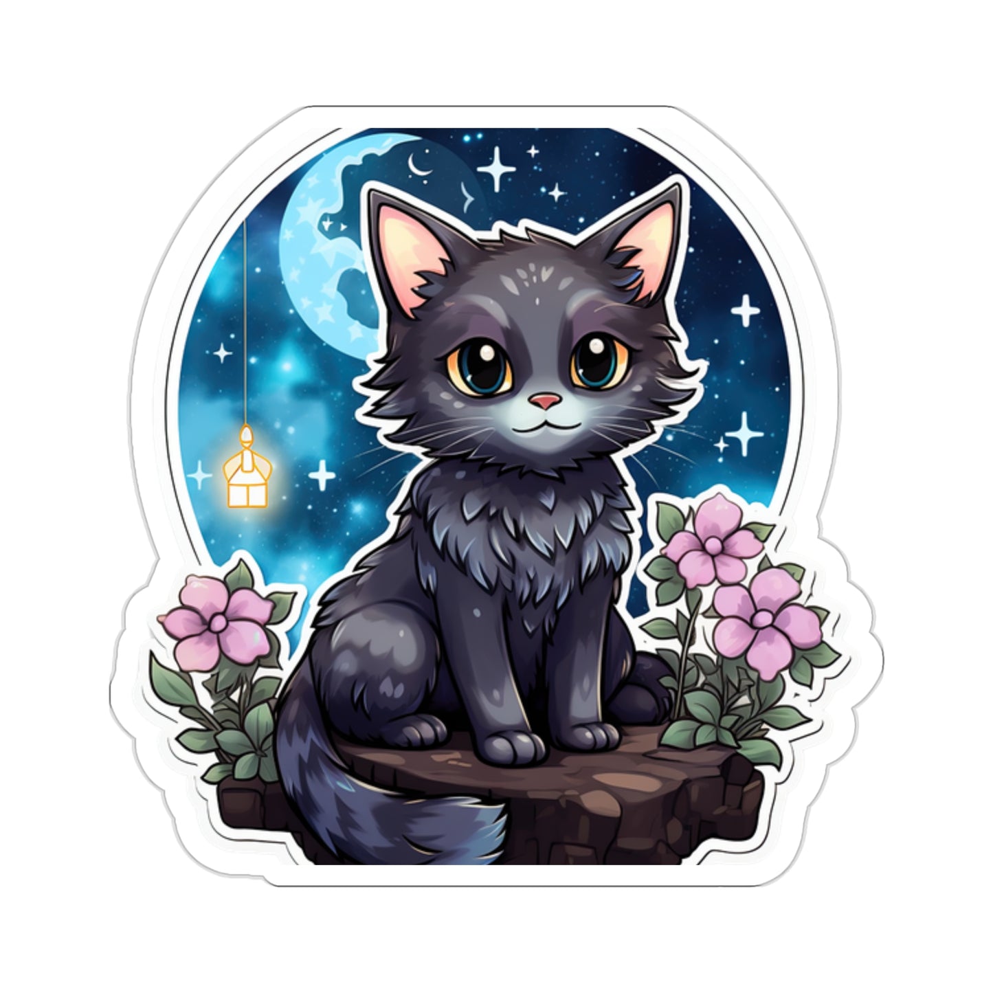 Lunar Kitty's Moonlit Garden Sticker