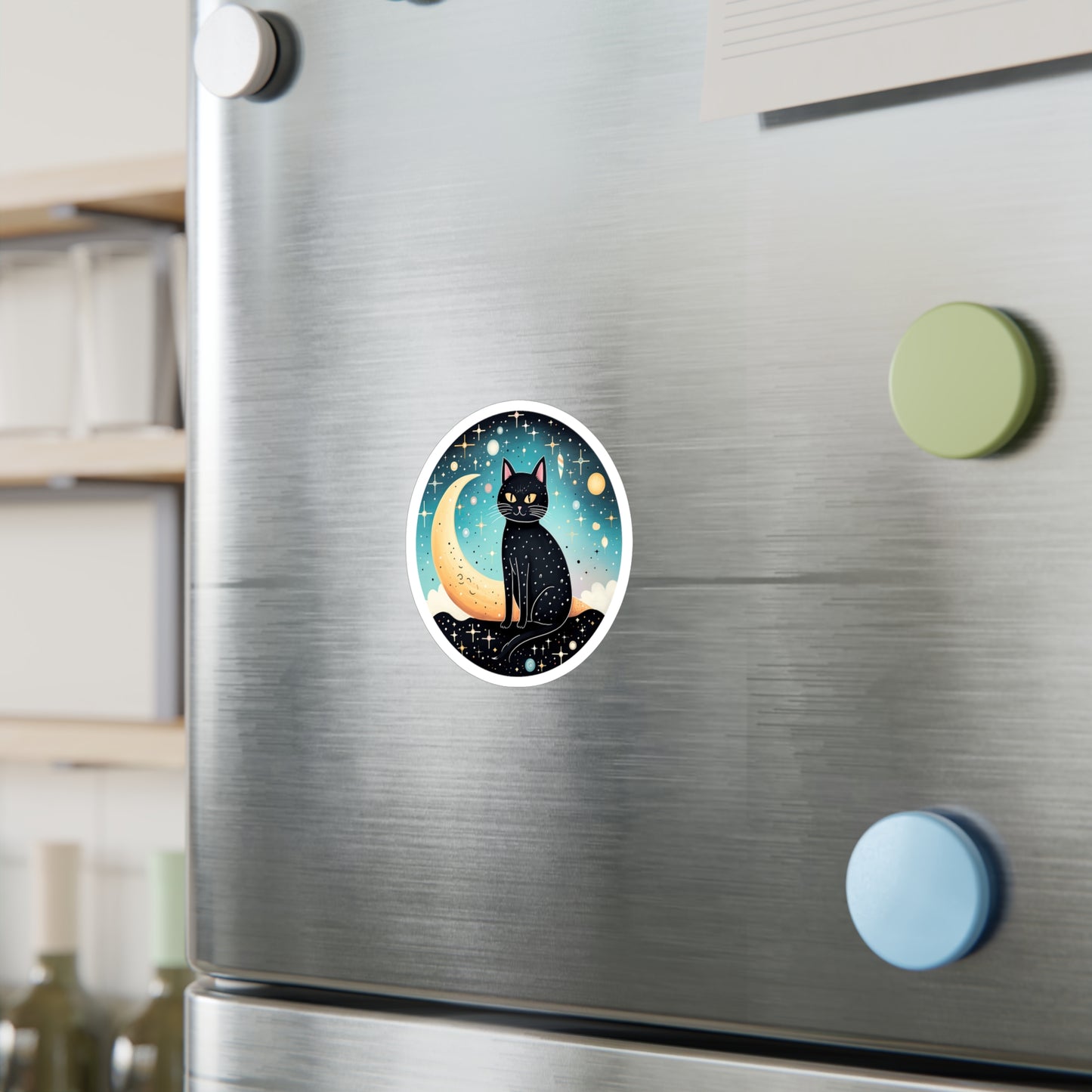 Majestic Luna Kitty on Crescent Sticker