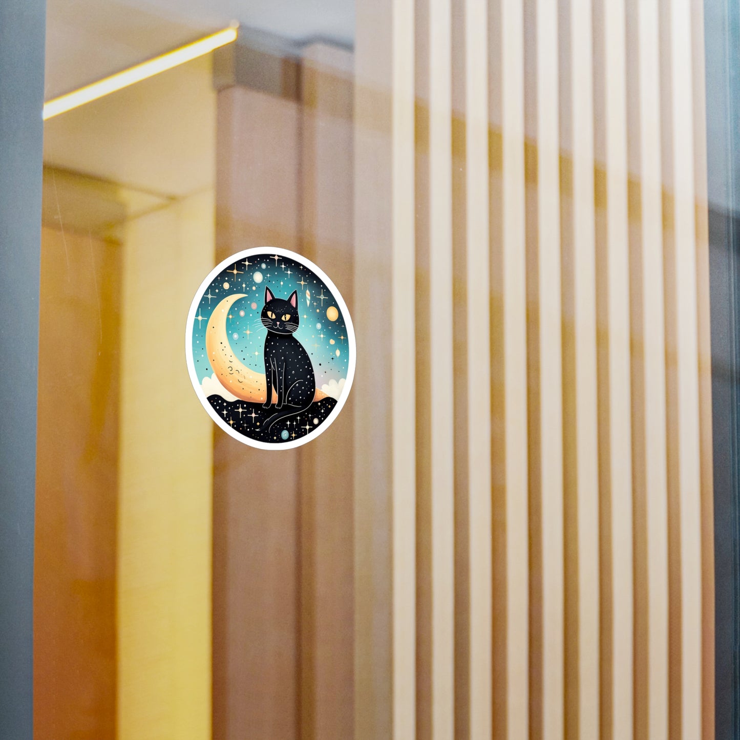 Majestic Luna Kitty on Crescent Sticker