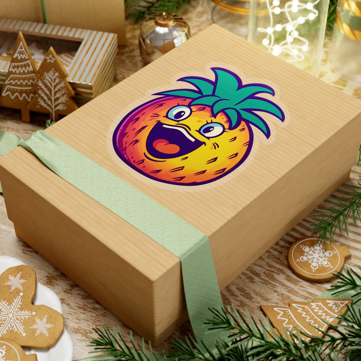 Retro Pineapple Whimsy Sticker