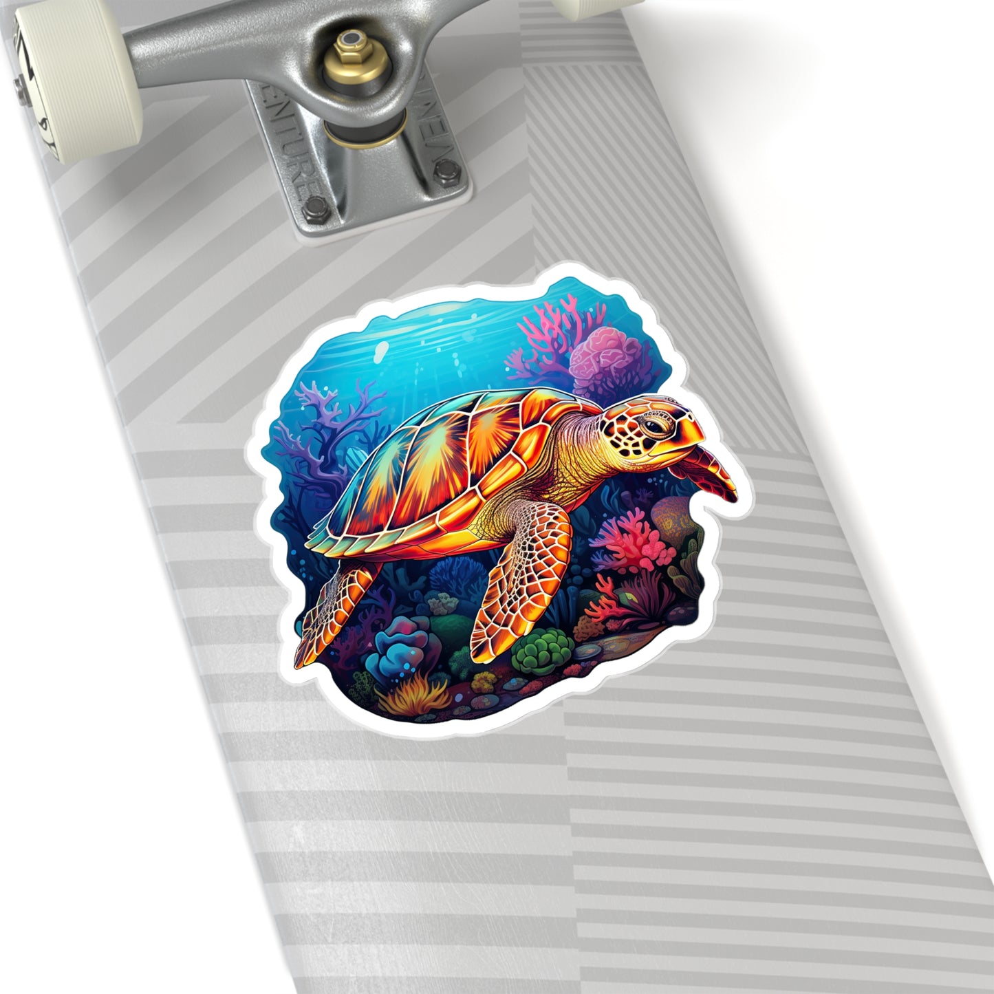 Hawksbill Harmony at Coral Reef Sticker.