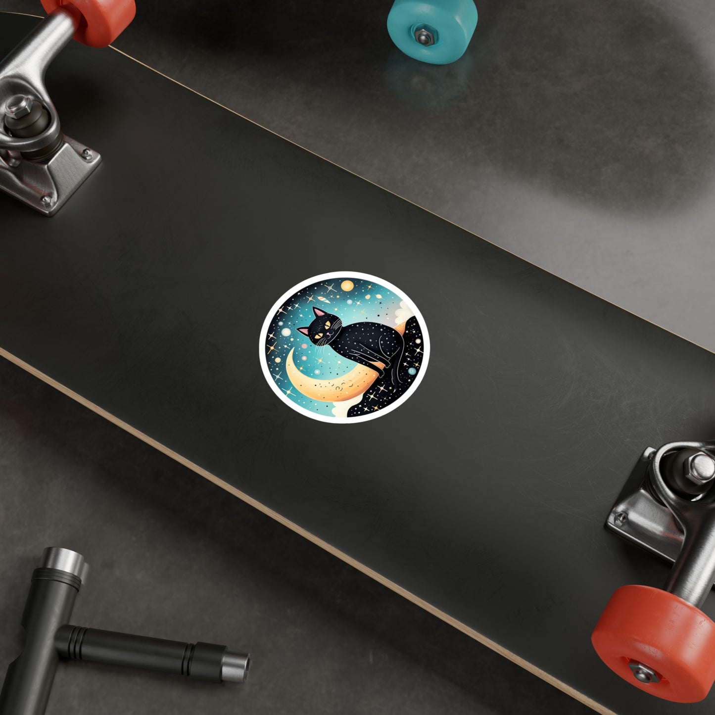Majestic Luna Kitty on Crescent Sticker