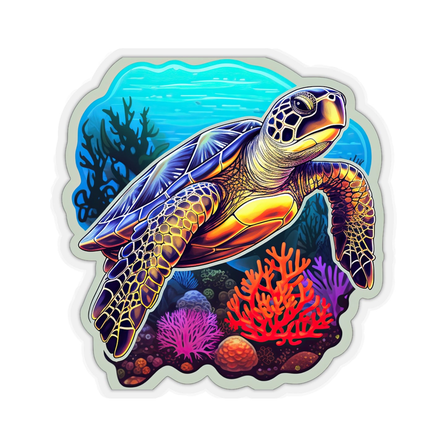 Reef Rhapsody: Hawksbill Turtle Sticker