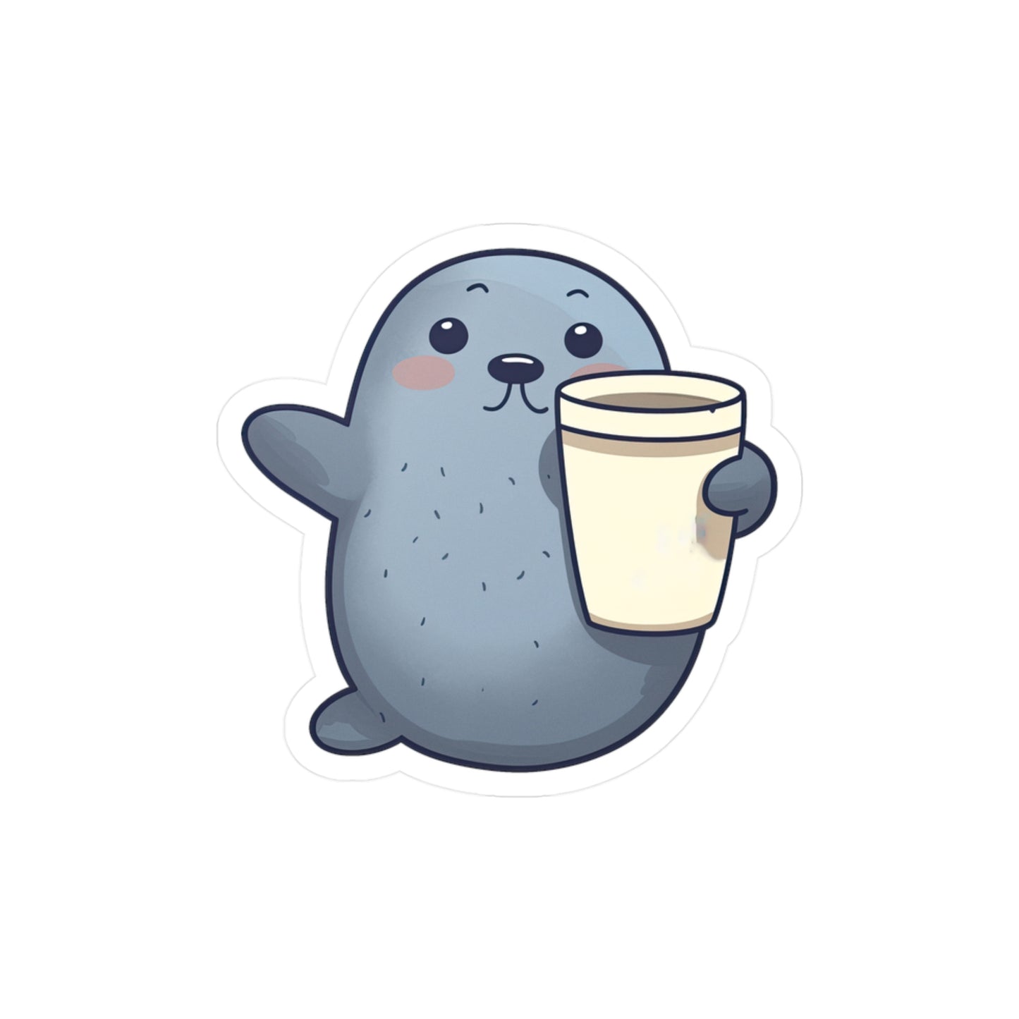 Adorable Clapping Seal Sticker - Perfect for Coffee Lovers | Buy Cute Seal Coffee Sticker Now!