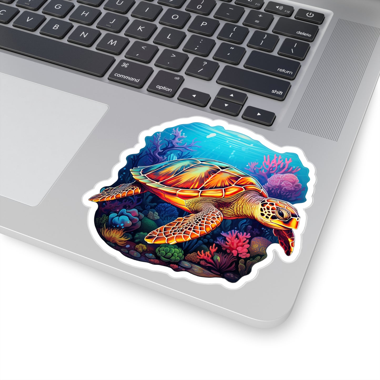 Hawksbill Harmony at Coral Reef Sticker.