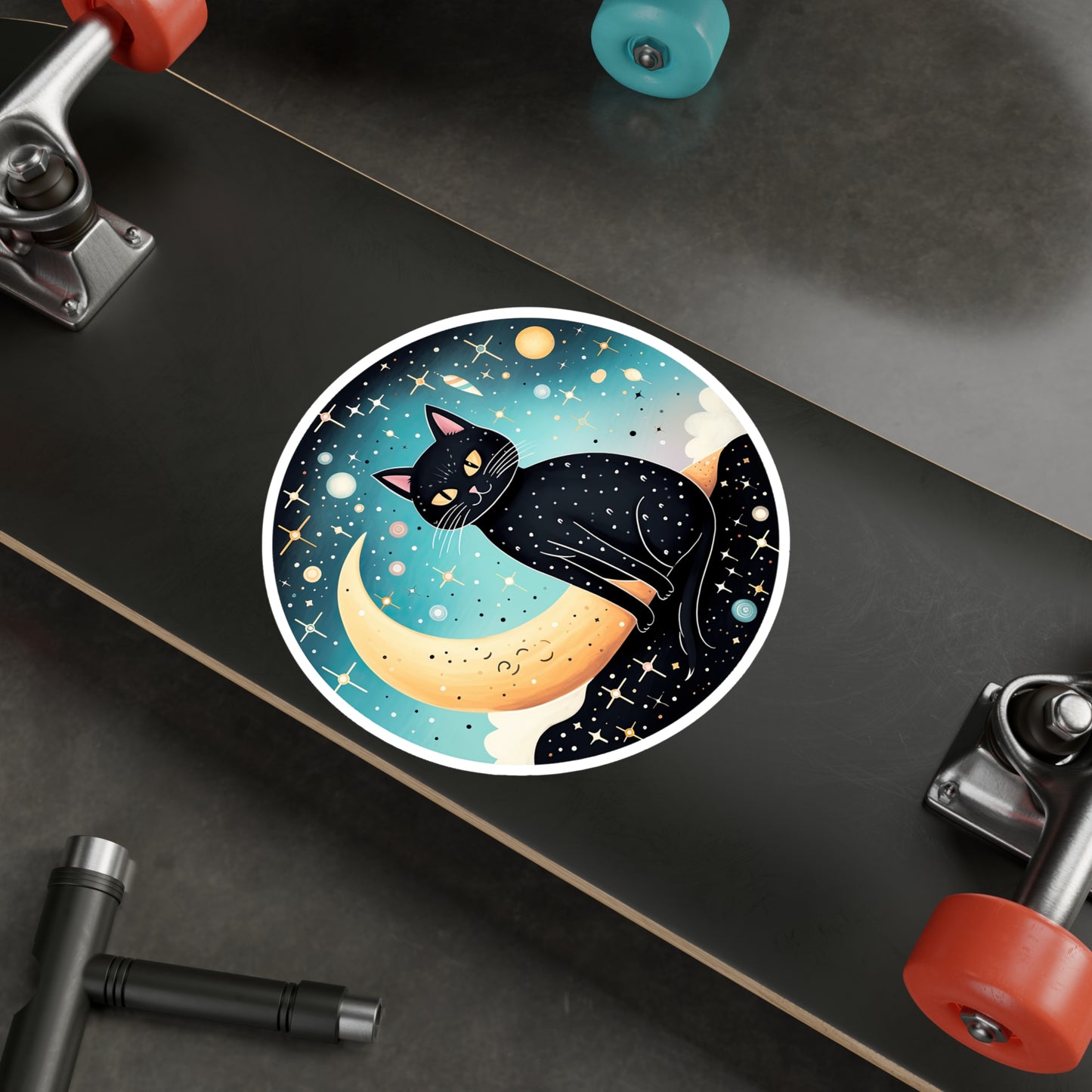 Majestic Luna Kitty on Crescent Sticker