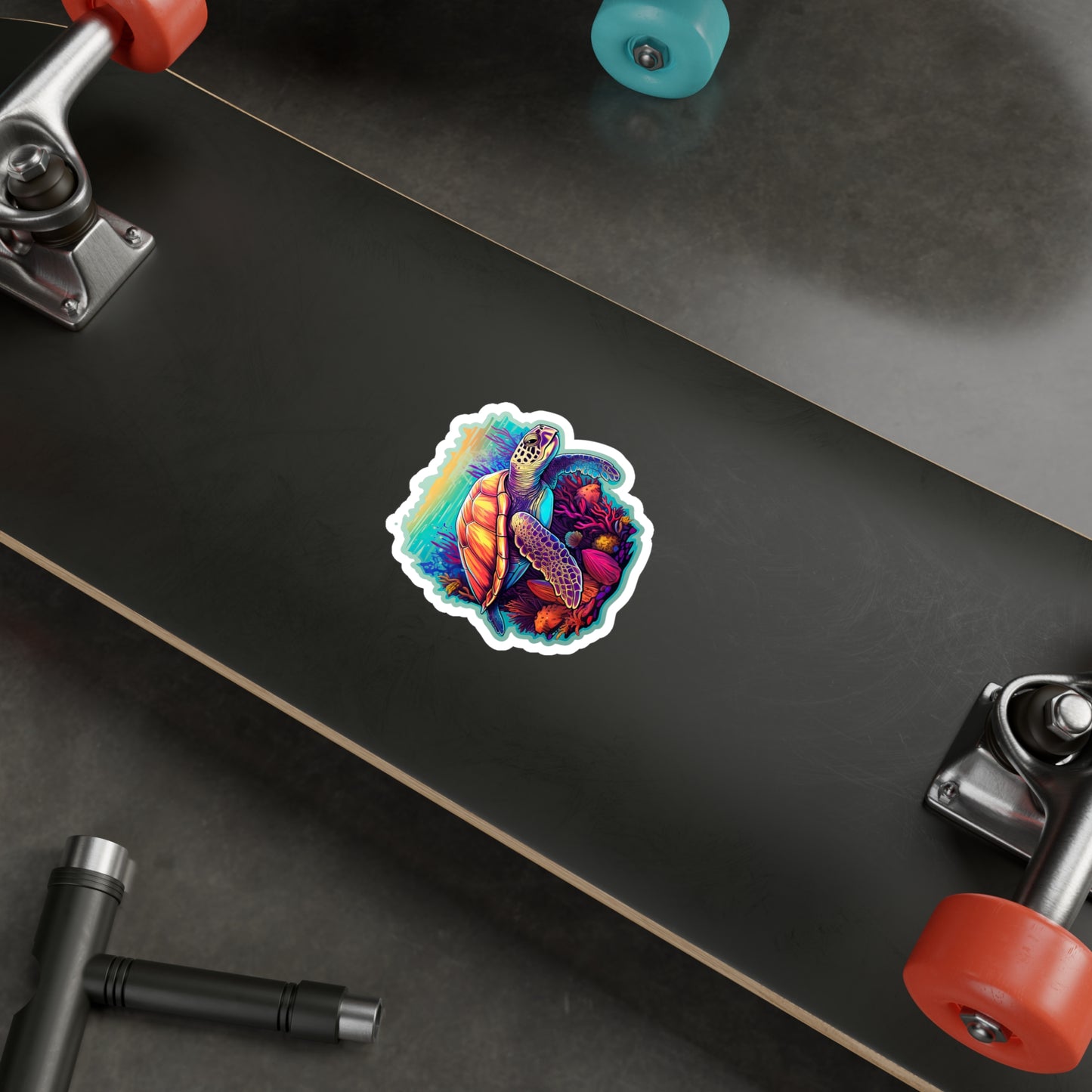 Hawksbill Haven: Coral Reef Anime Sticker