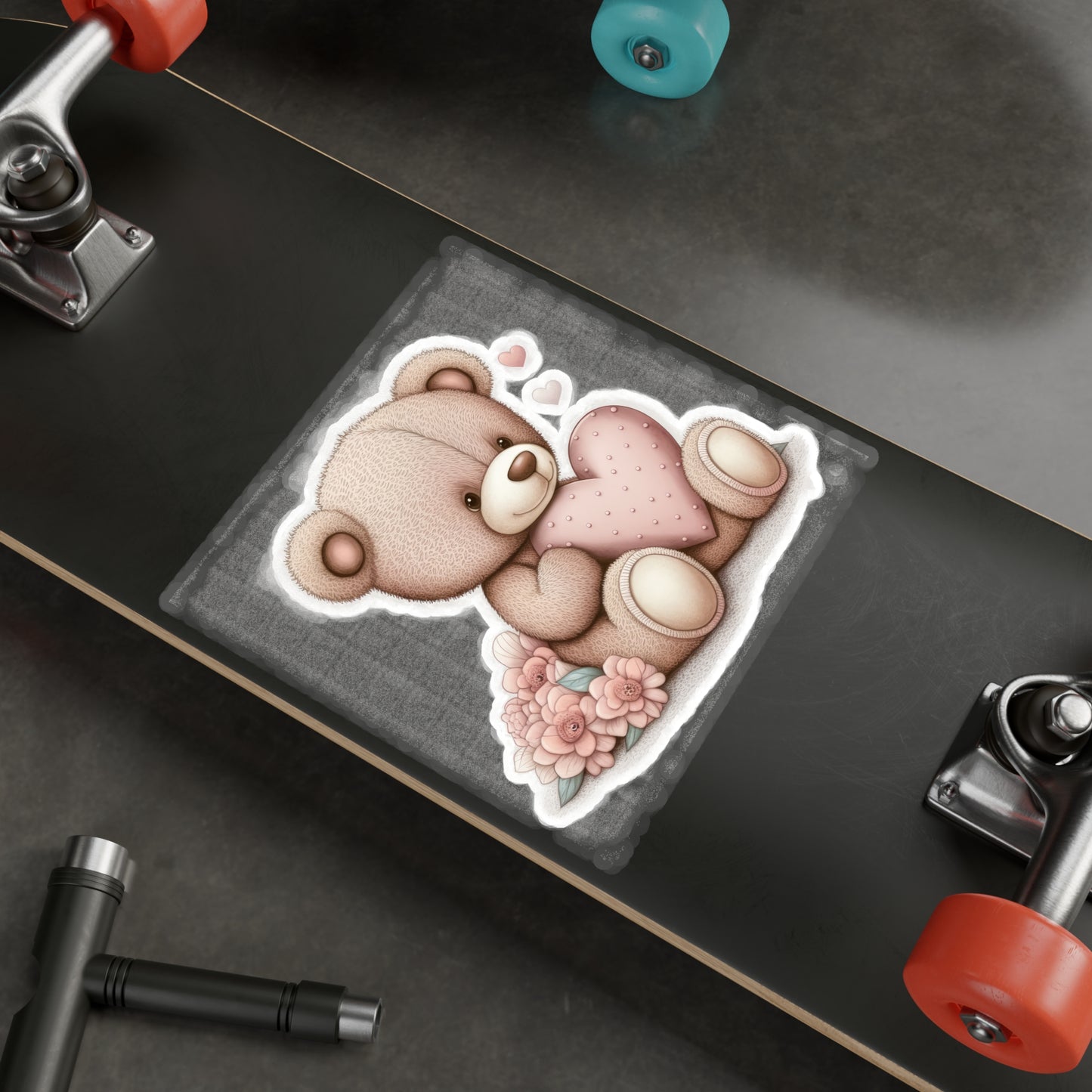 Retro Love: Cute Teddy Bear Sticker