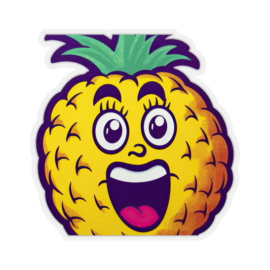 Pineapple Paradise: Vintage Pop Art Cartoon Sticker