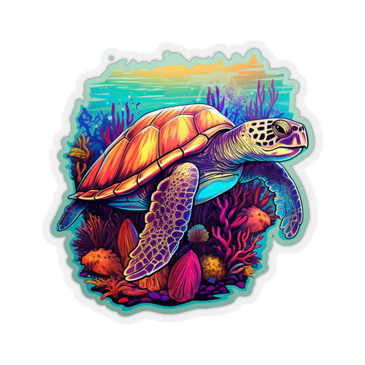 Hawksbill Haven: Coral Reef Anime Sticker