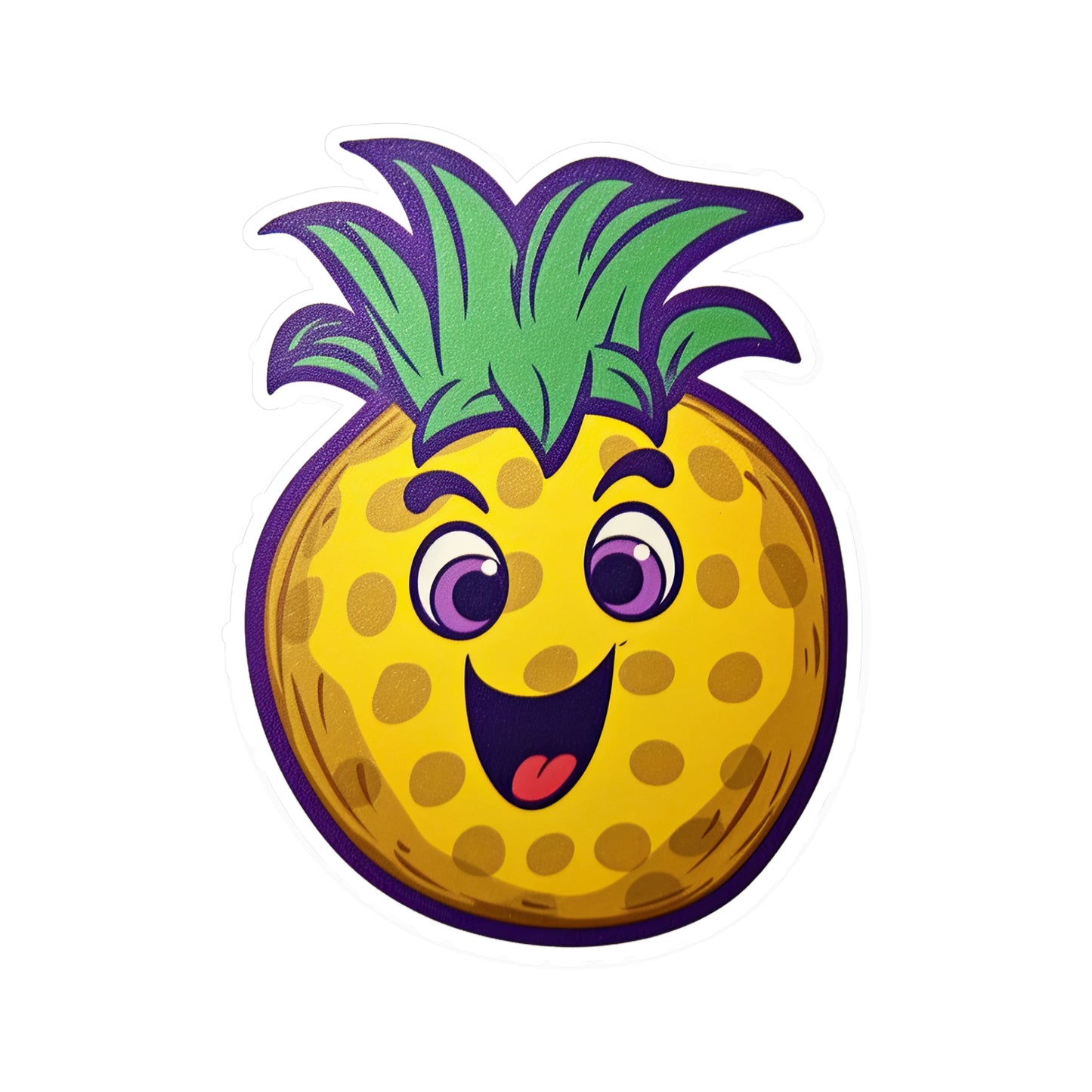 Retro Pineapple Pop: Funky Sticker