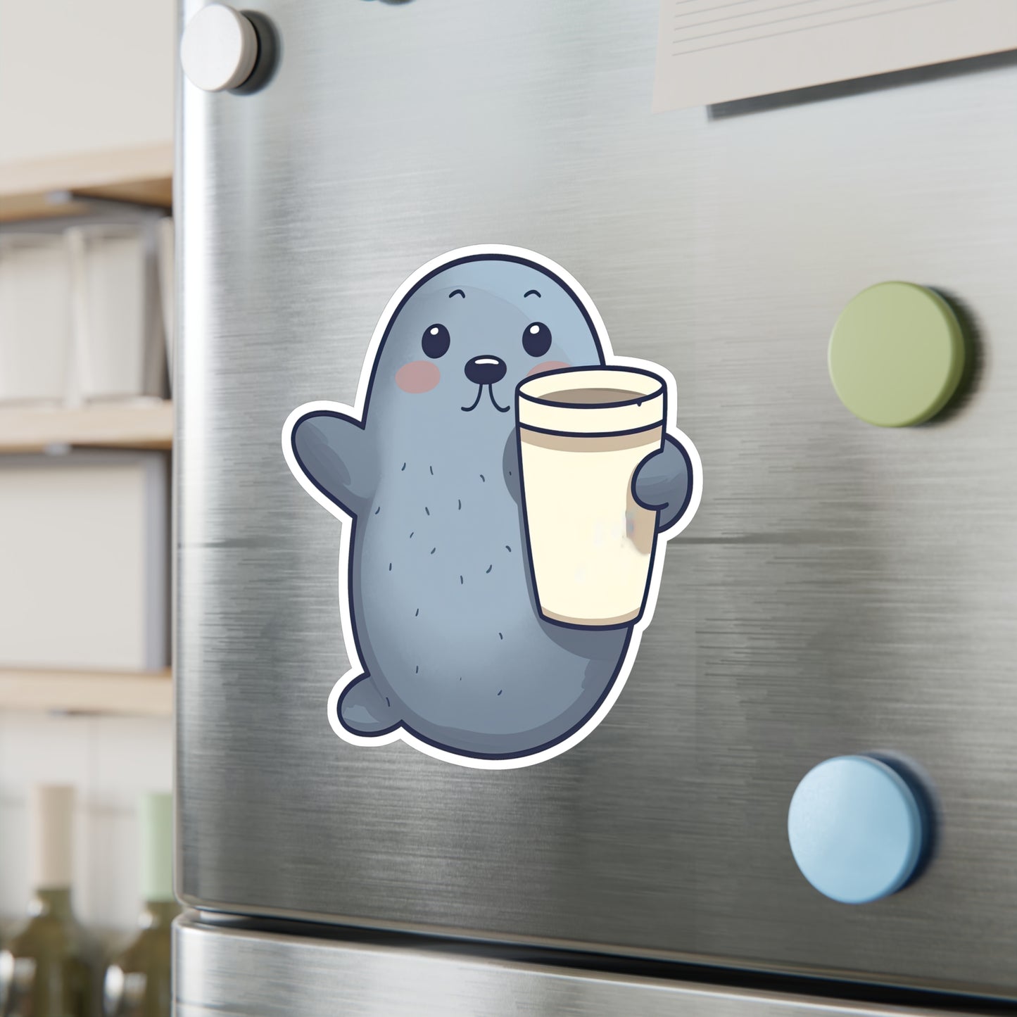 Adorable Clapping Seal Sticker - Perfect for Coffee Lovers | Buy Cute Seal Coffee Sticker Now!