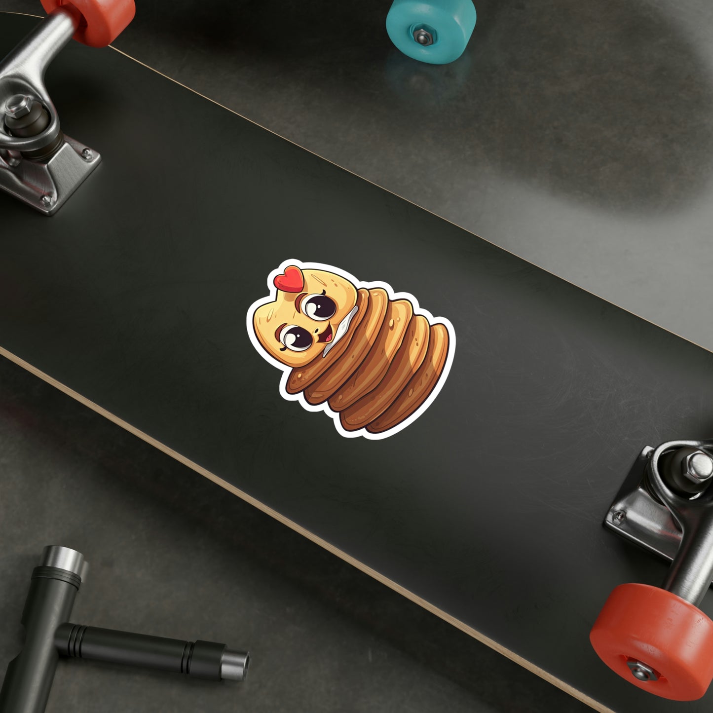 Adorable Stack of Pancakes Sticker with Heart - Perfect for Laptops, Notebooks & More - Shop Now