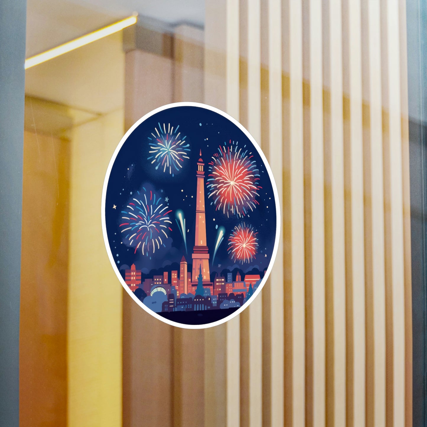 Fireworks Sticker - Red, White & Blue Fun for Sparkly Celebrations!