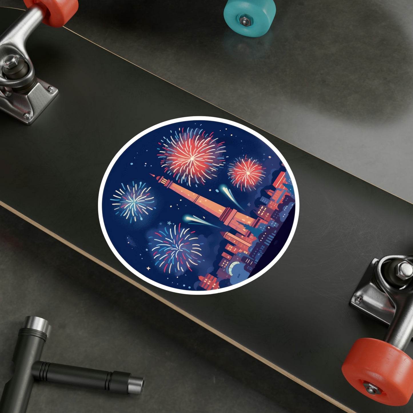 Fireworks Sticker - Red, White & Blue Fun for Sparkly Celebrations!