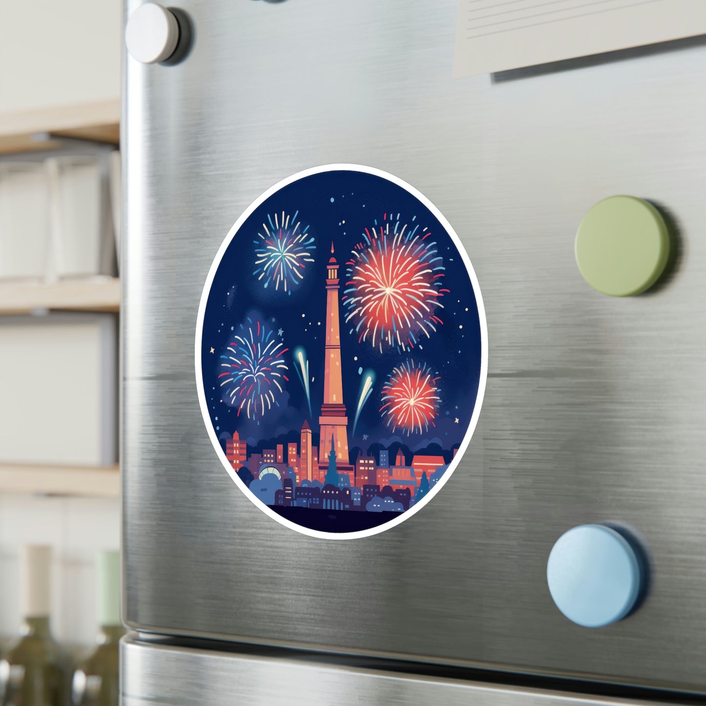 Fireworks Sticker - Red, White & Blue Fun for Sparkly Celebrations!